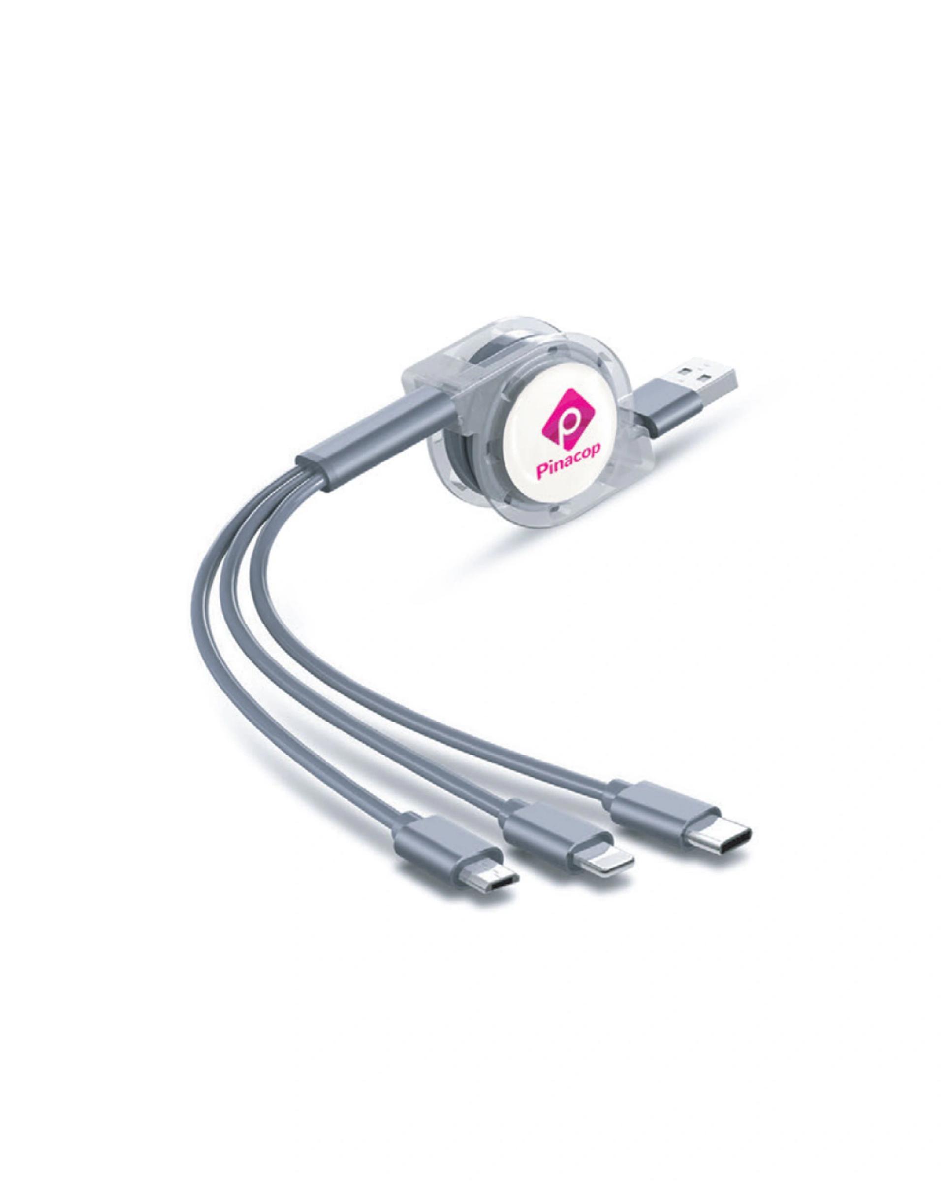 Lakaca - 3 in 1 Charging Cable Gray