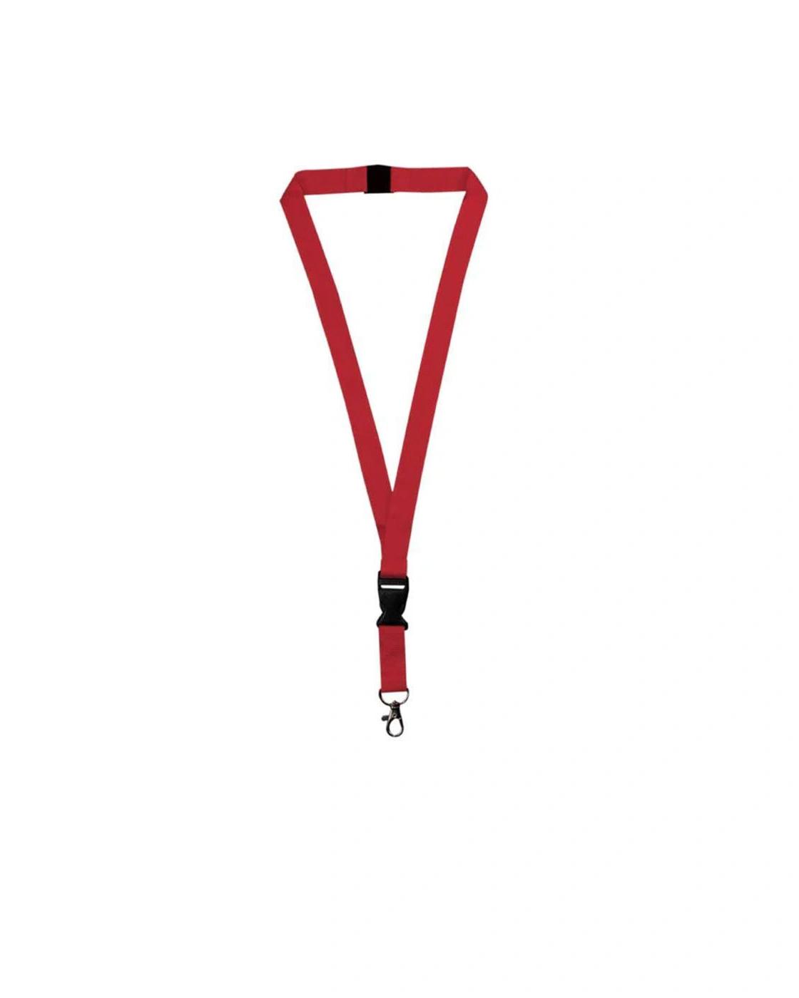 Kifoko - Lanyard With Buckle Metal Hook And Safety Clip Red
