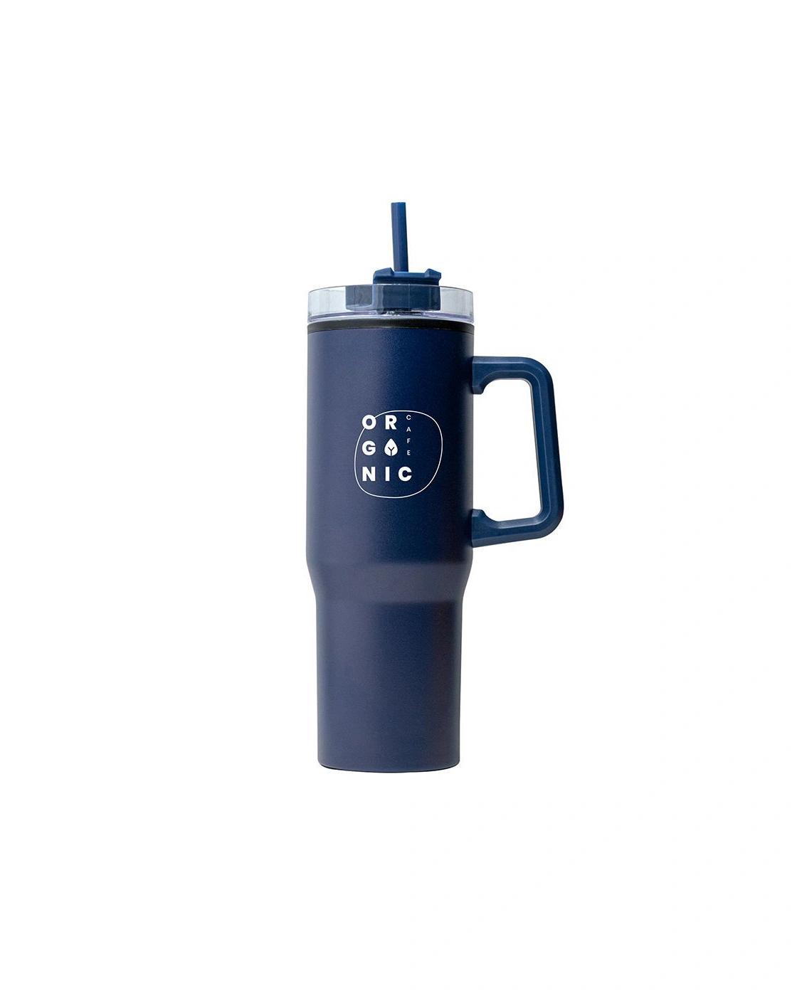 Hadogi - Blue Tumbler with Straw and Handle