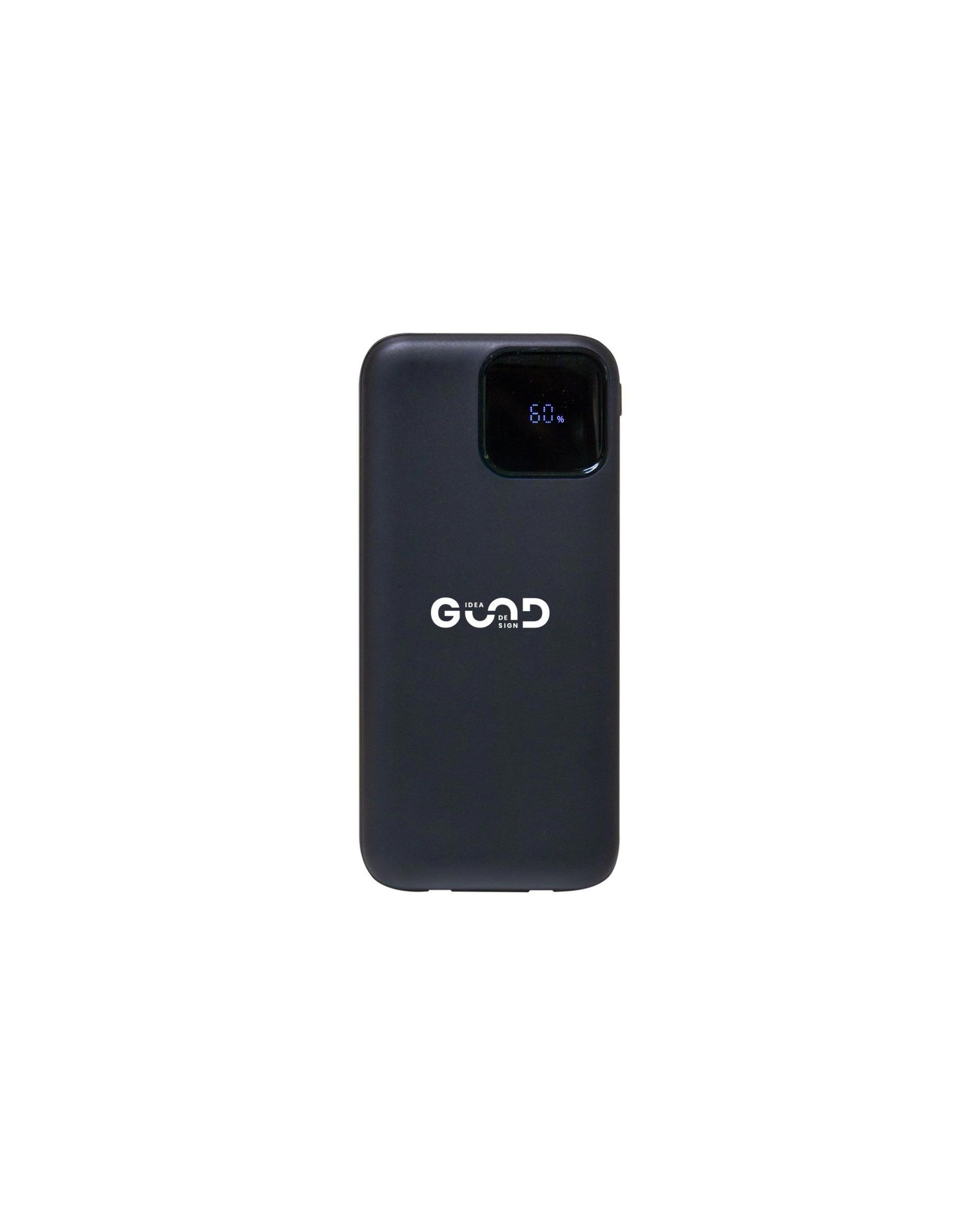 Dilike - 10000mAh Dual Cable Power Bank with Digital Display Black