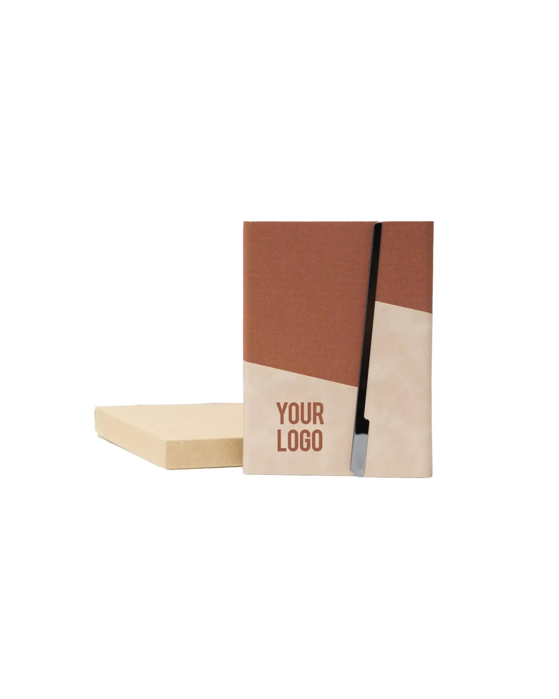 Dahace - A5 Premium Notebook with Metal Foldable Closure Brown