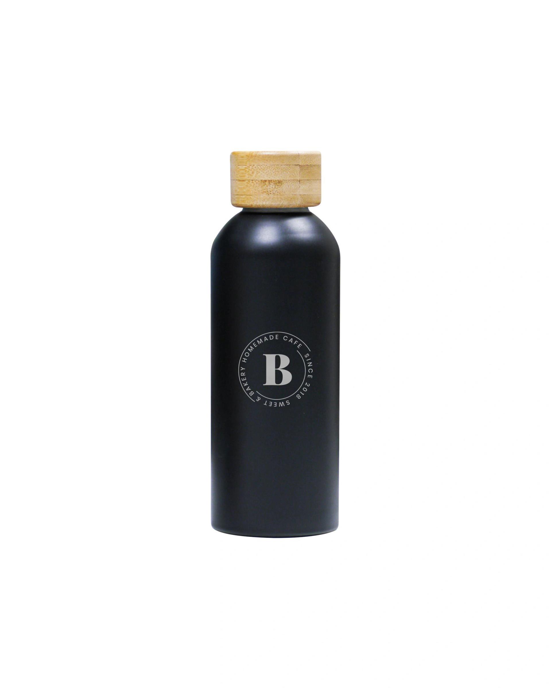 Heloho - Insulated Bottle With Bamboo Lid Black