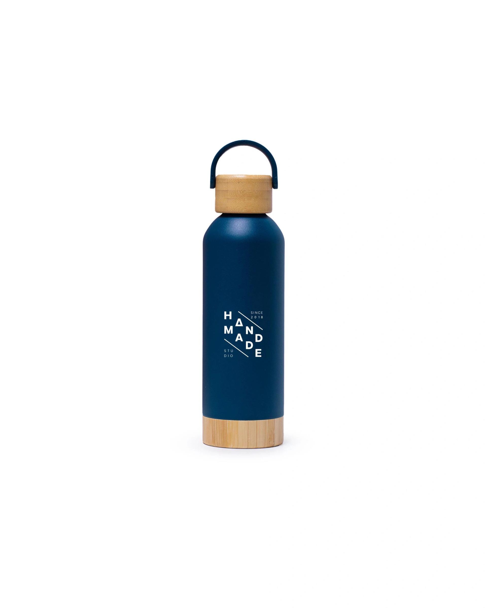 Fikaki - Insulated Bottle With Bamboo Lid Blue