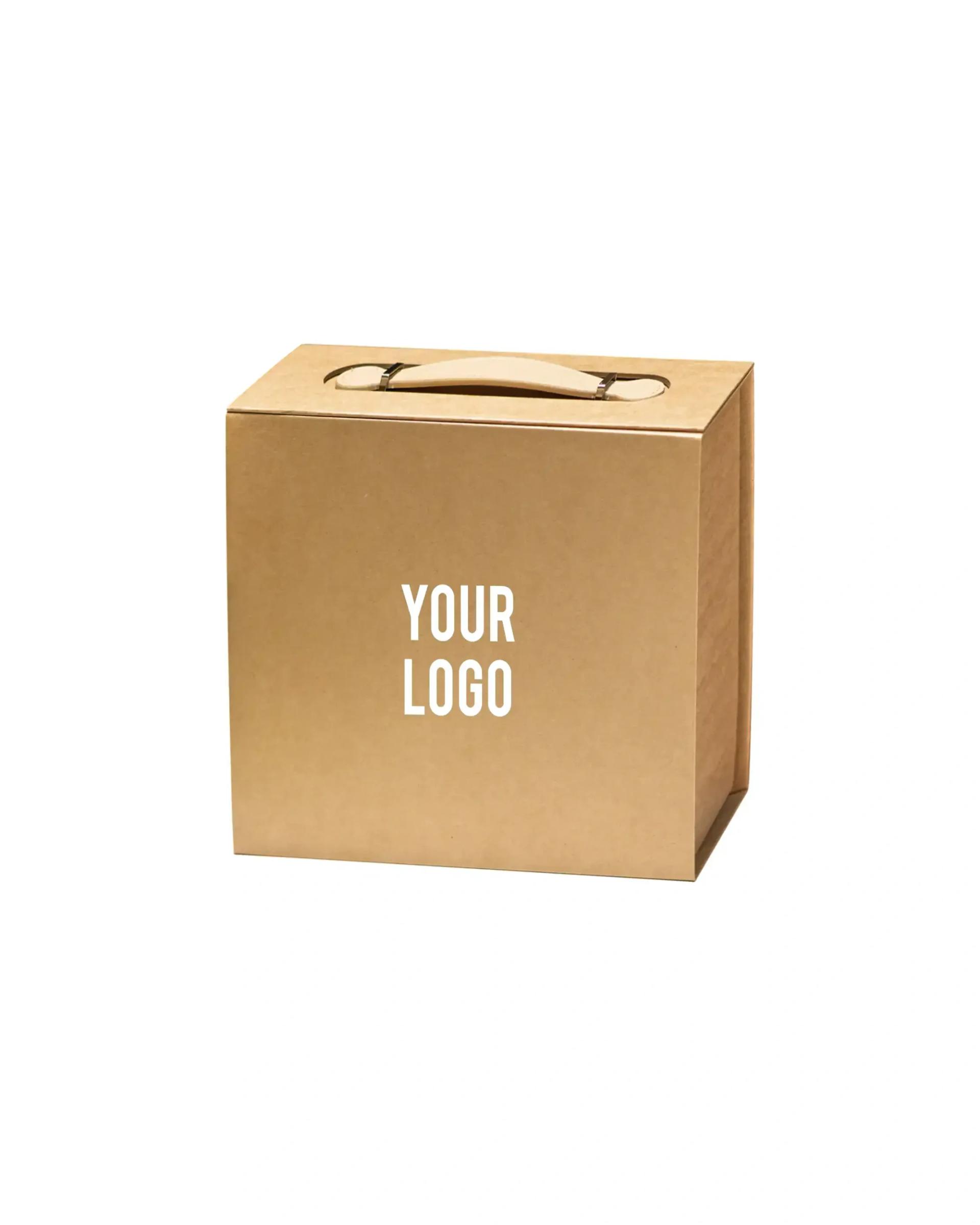 Hekoga - Luxury Gift Box with PU Leather Handle Brown