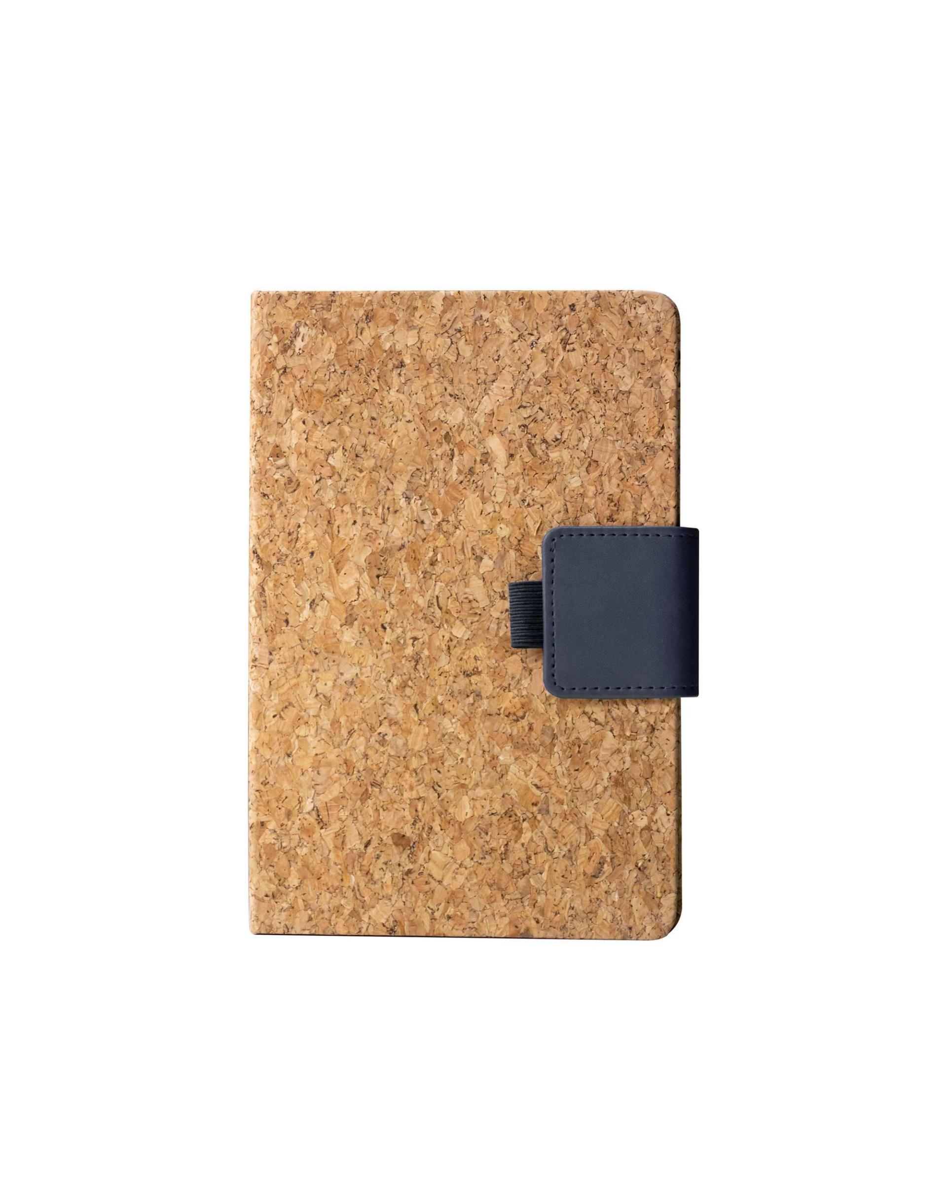 Cocoki - Cork Notebook with Magnetic Closure and Pen Holder Black