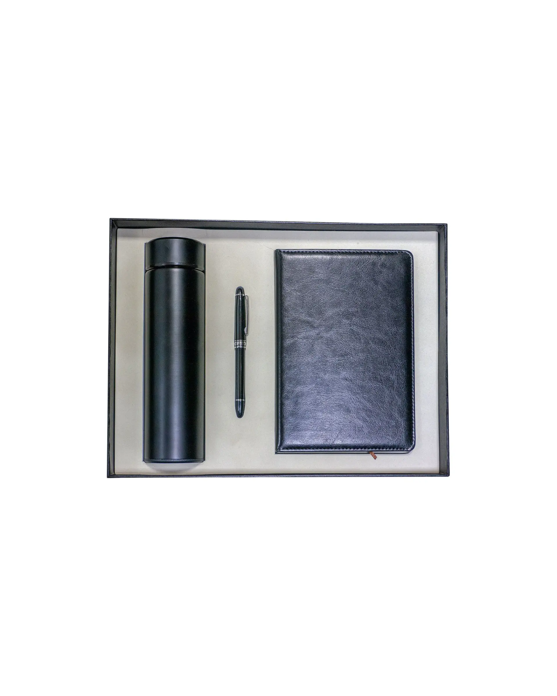 Gifoho - Gift Set including pen notebook and Flask-Black