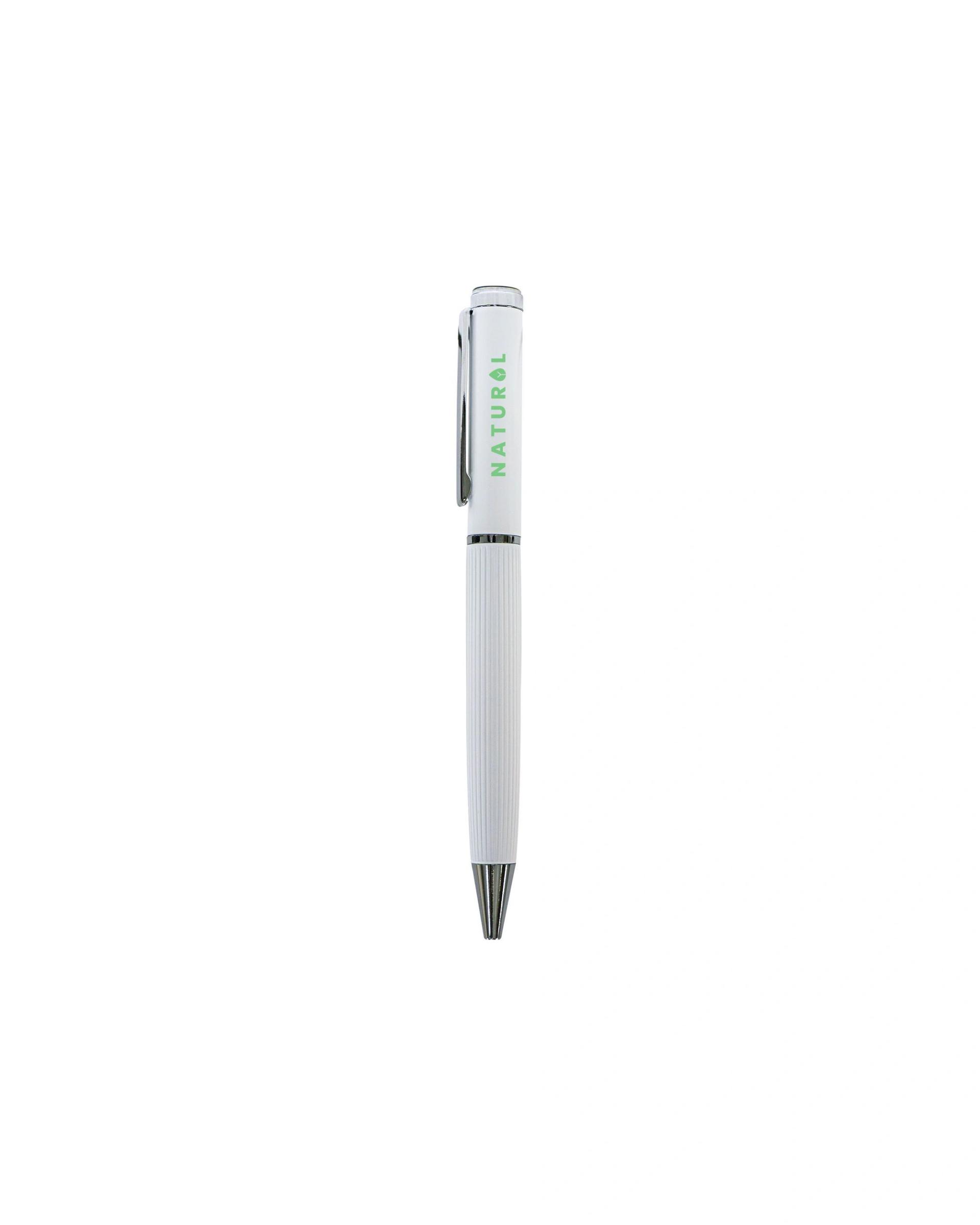 Lifahi - Metal Pen with Lined Barrel White
