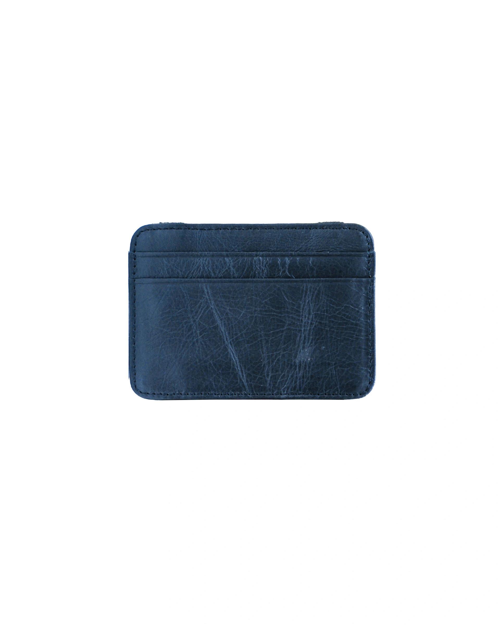 Begoca - Leather card holder with both side opening Blue