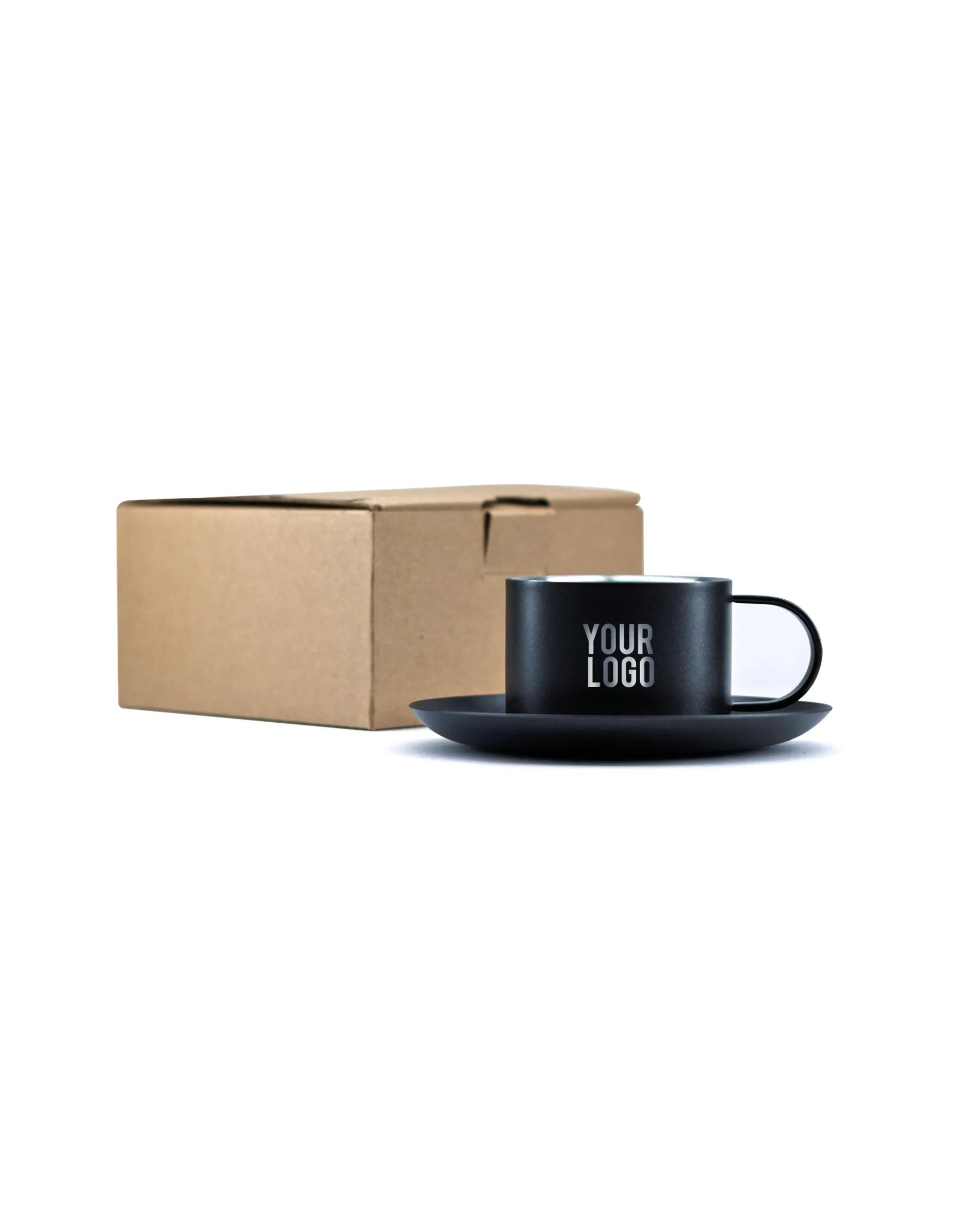 Lalibo - Black Coated Cup & Saucer Set 80m