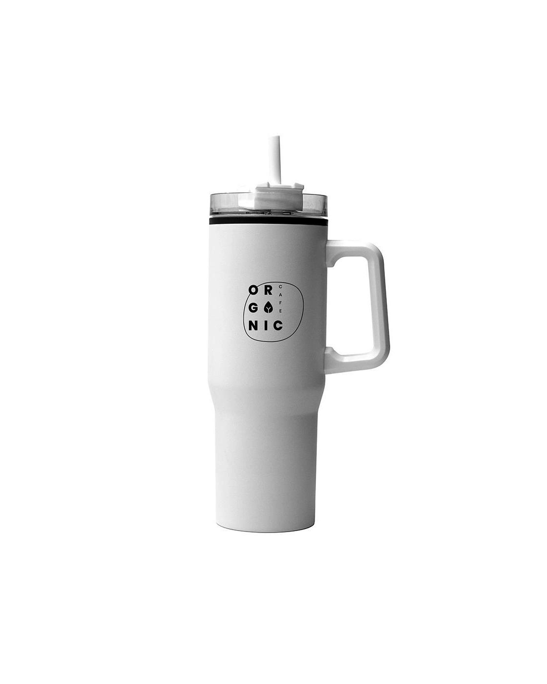 Ligolo - White Tumbler with Straw and Handle