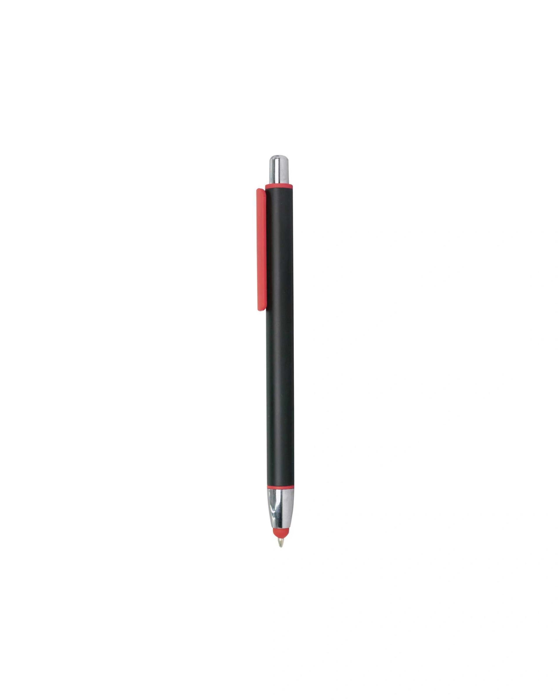 Becofa - Black Metal Pen With Color Stylus And Clip Red