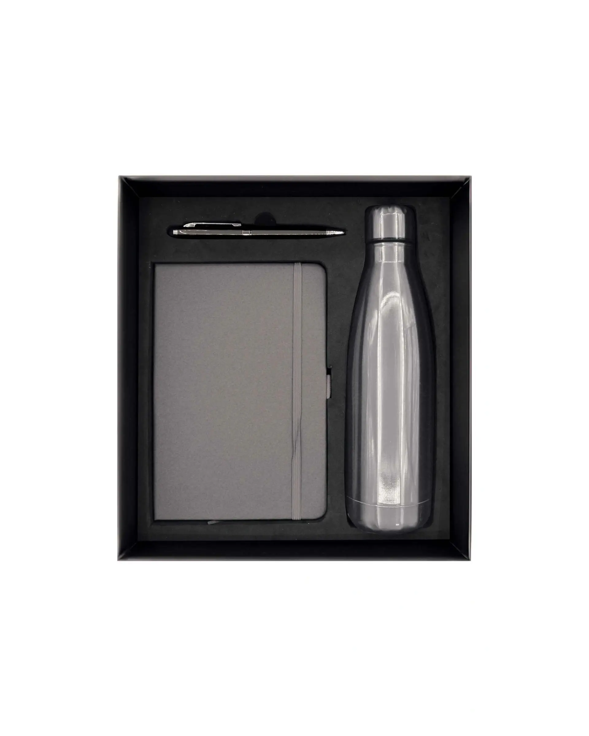 Hakifa - Promotional Giftset with Gray Notebook pen and Bottle