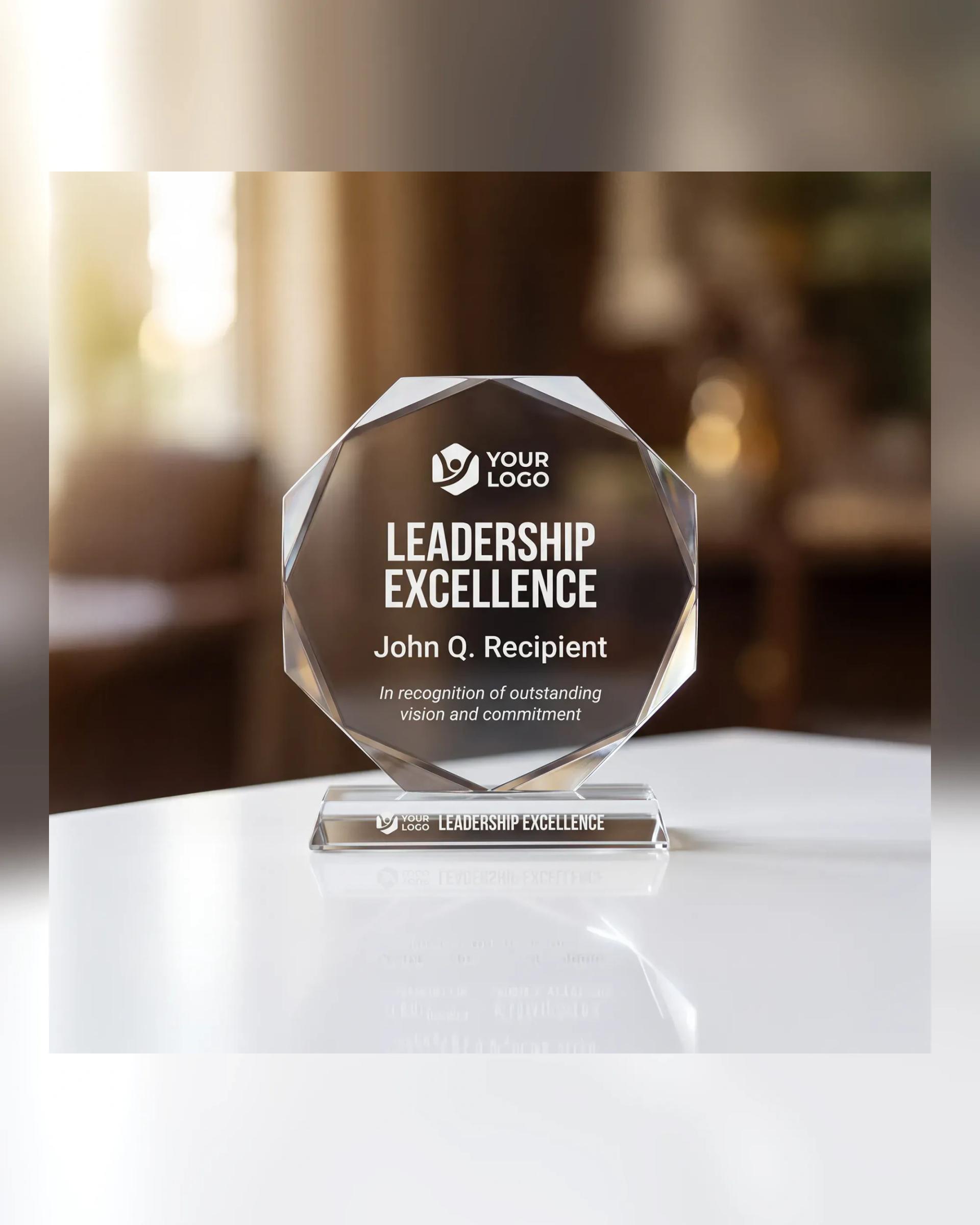 Fiheco - Octagon Crystal Award Small