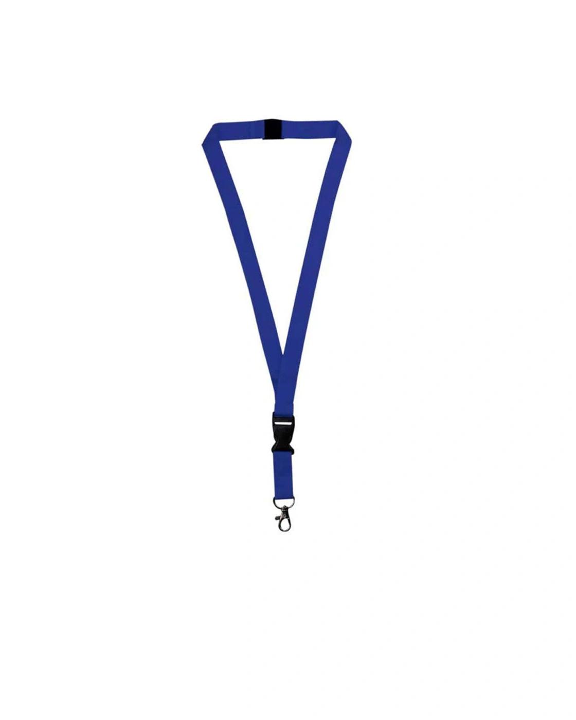 Fifeko - Lanyard With Buckle Metal Hook And Safety Clip Blue