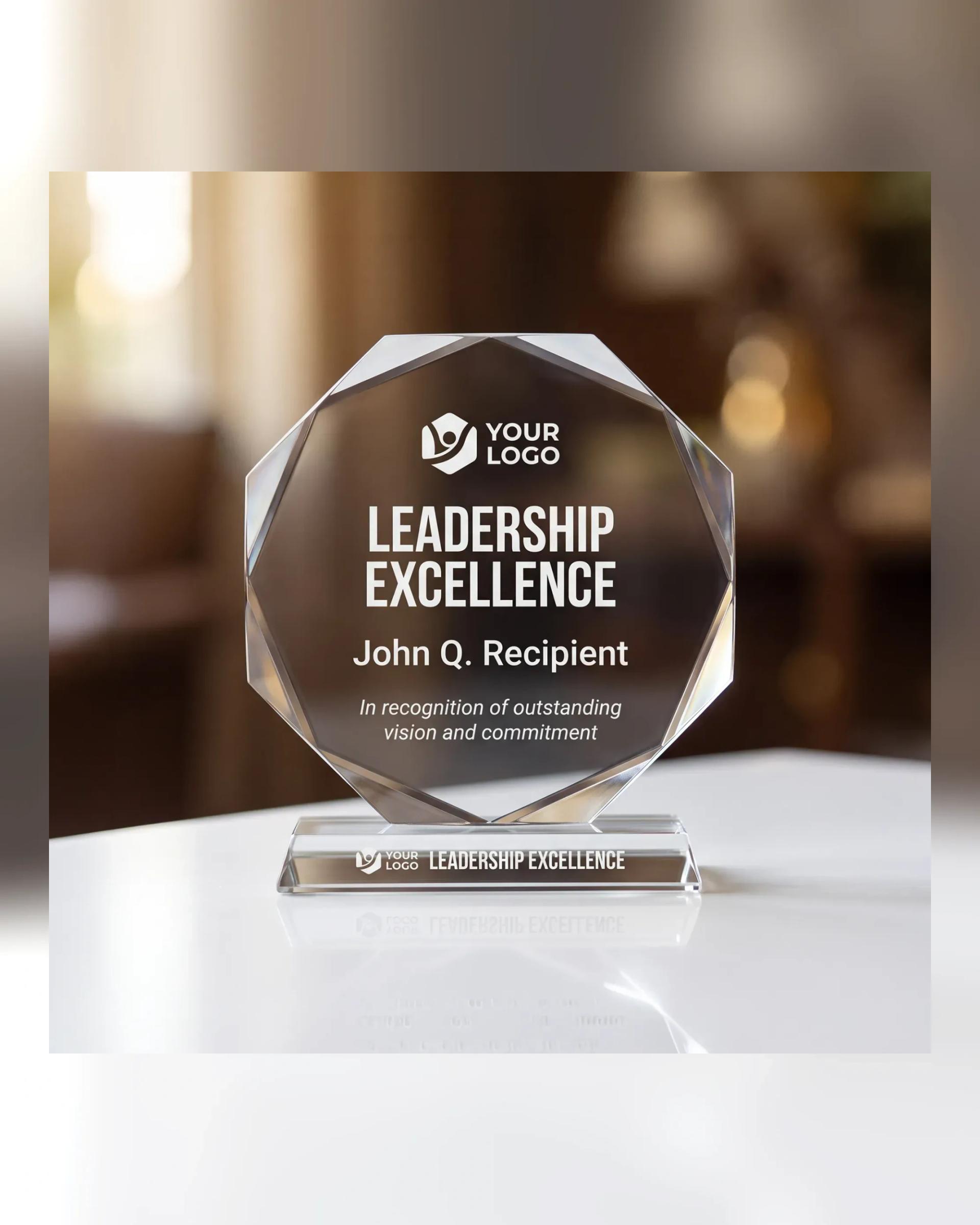 Kidabo - Octagon Crystal Award Medium