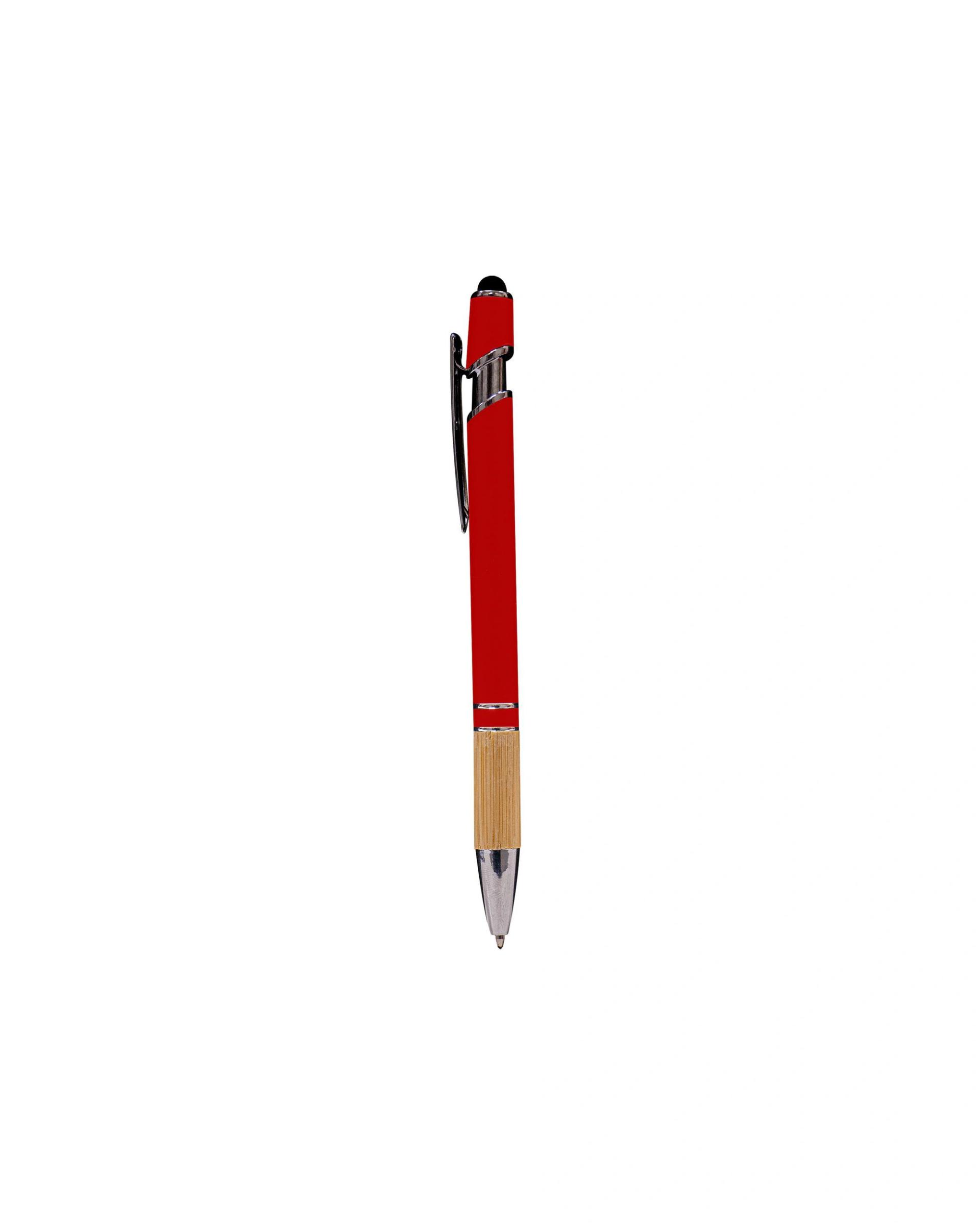 Fagido - Metal Pen With Stylus and Bamboo Grip Red