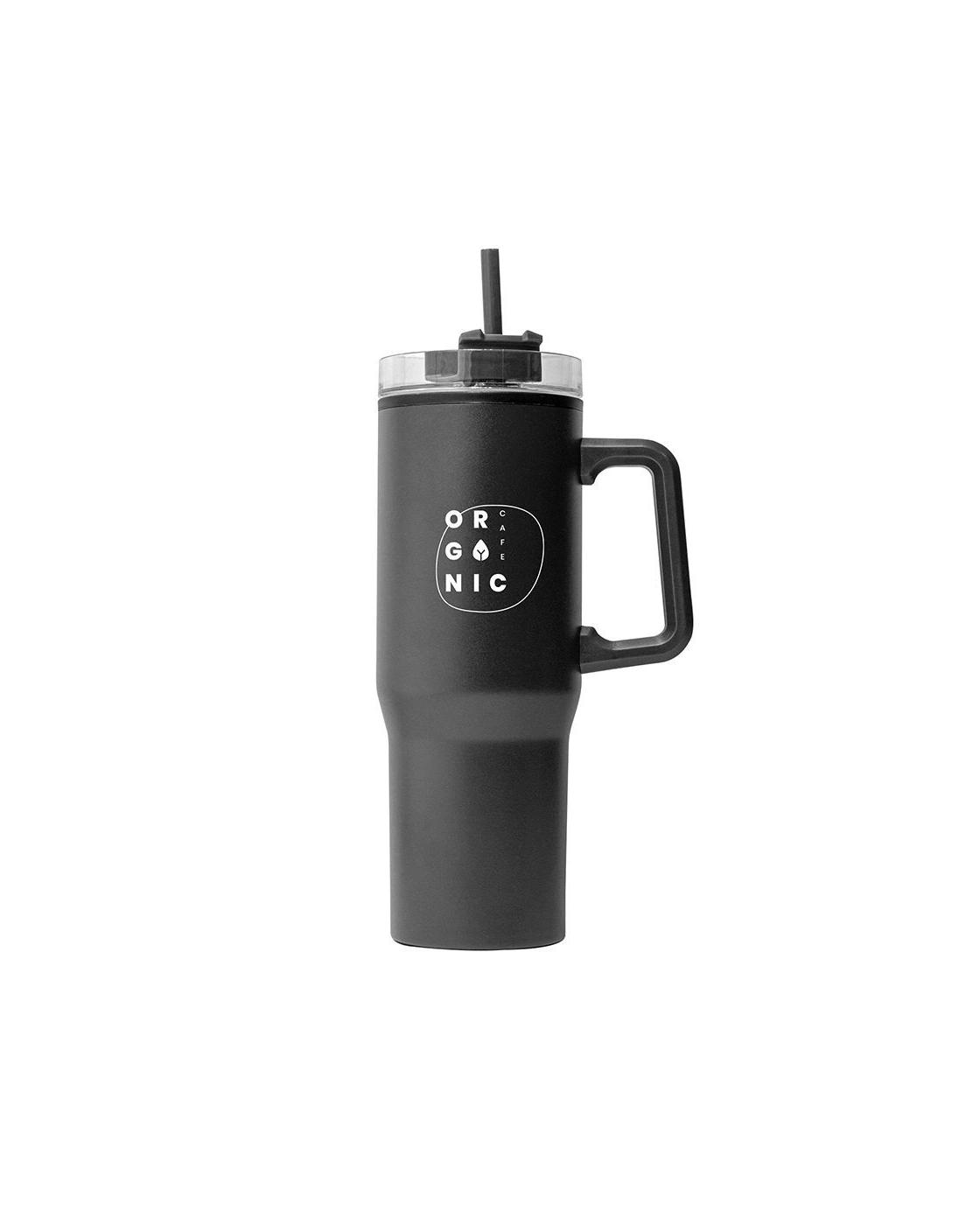 Bokoci - Black Tumbler with Straw and Handle
