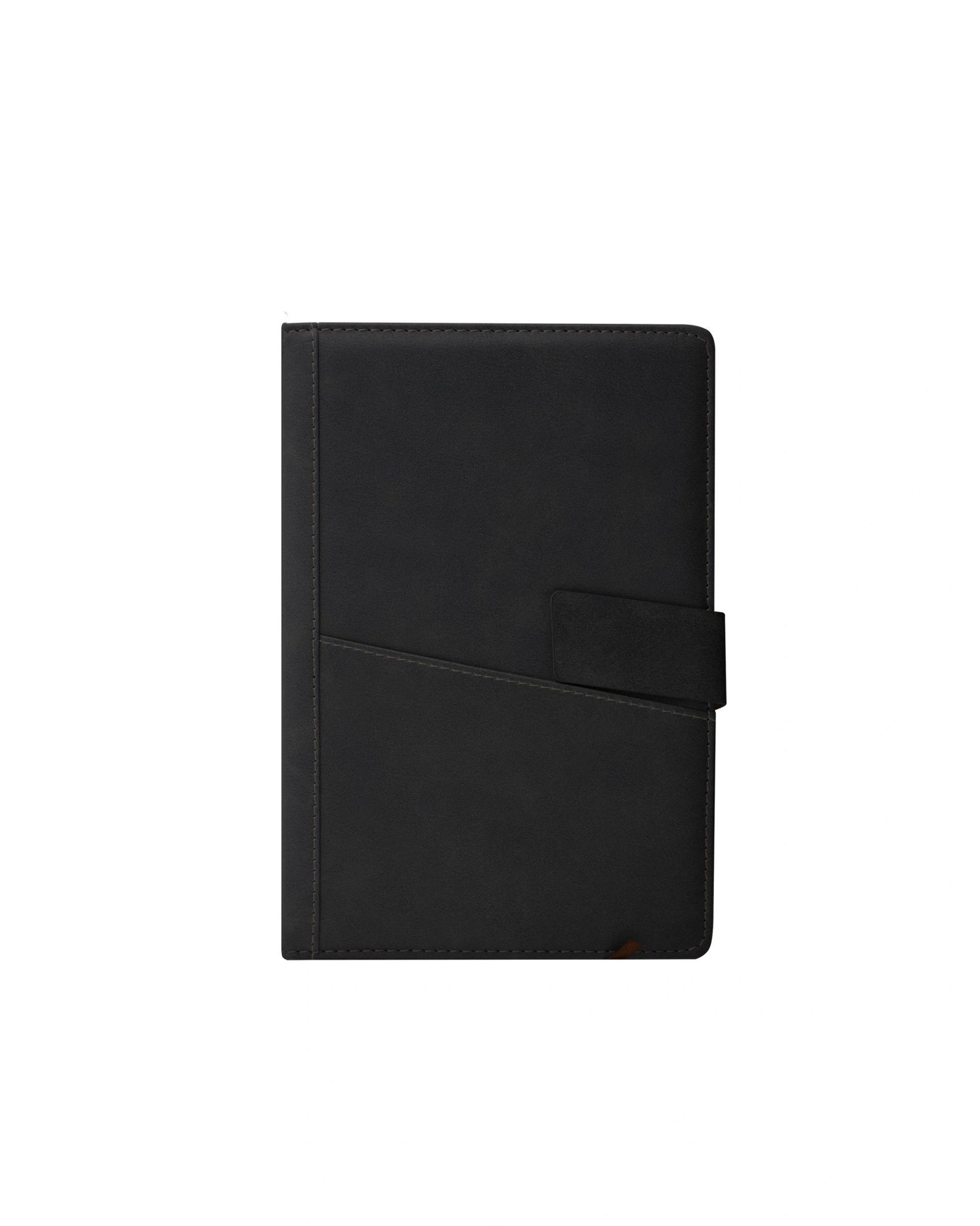 Cekaba - Leather Notebook with Pocket Black