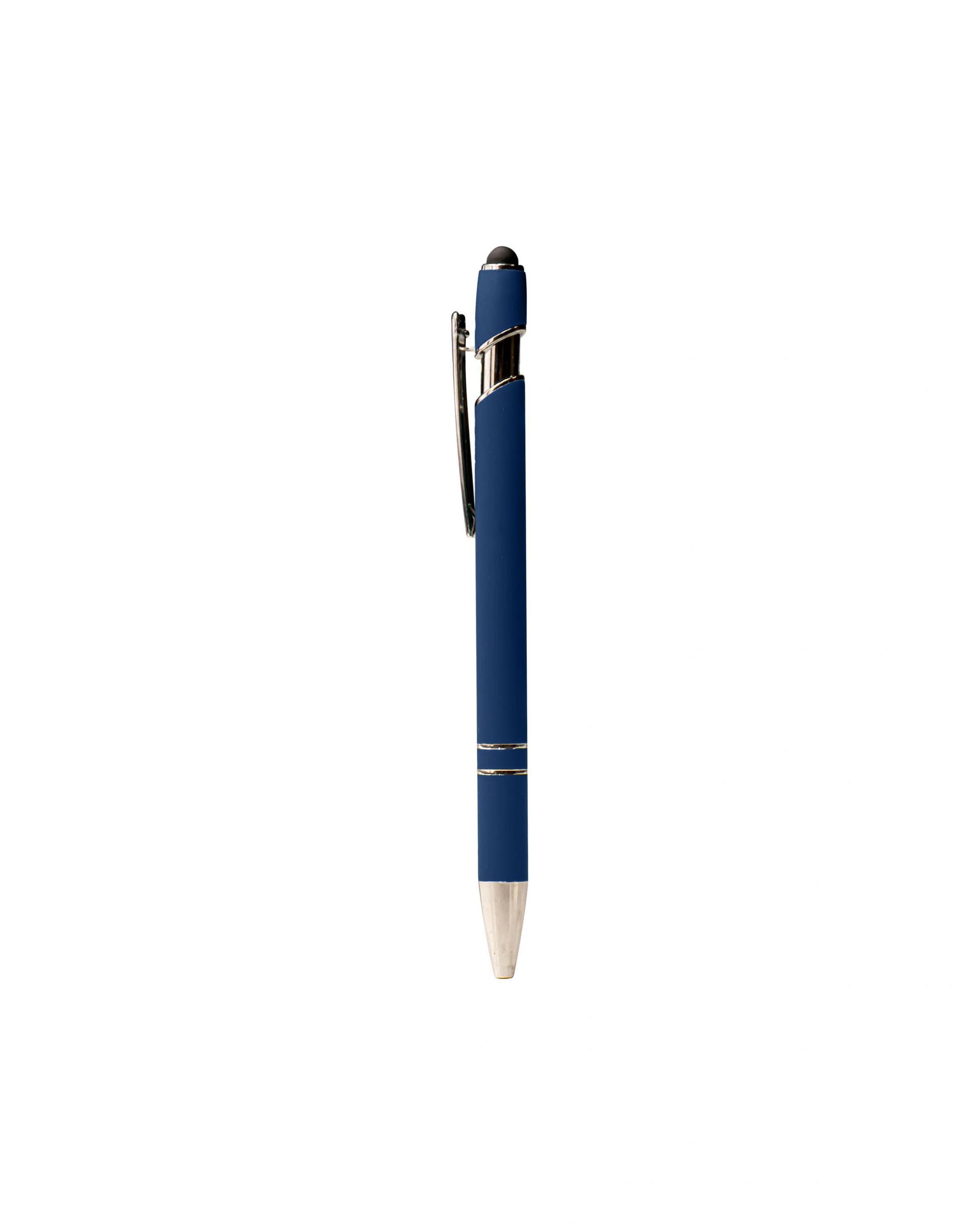 Golage - Metal Pen With Silver Ring And Stylus Blue