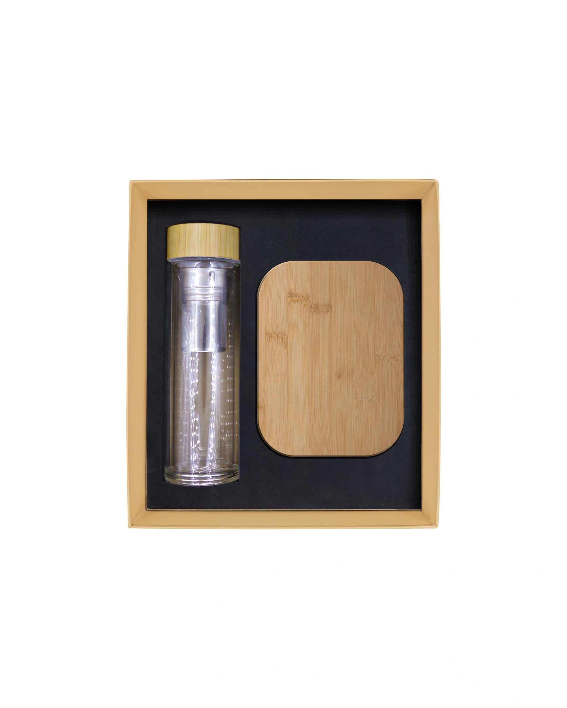 Digake - Promotional Giftset With Bamboo Lunchbox and Glass Bottle