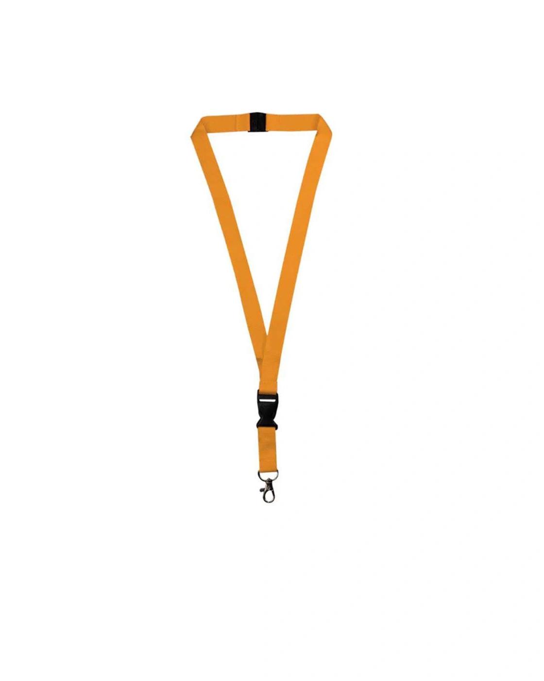 Kogoco - Lanyard With Buckle Metal Hook And Safety Clip Orange