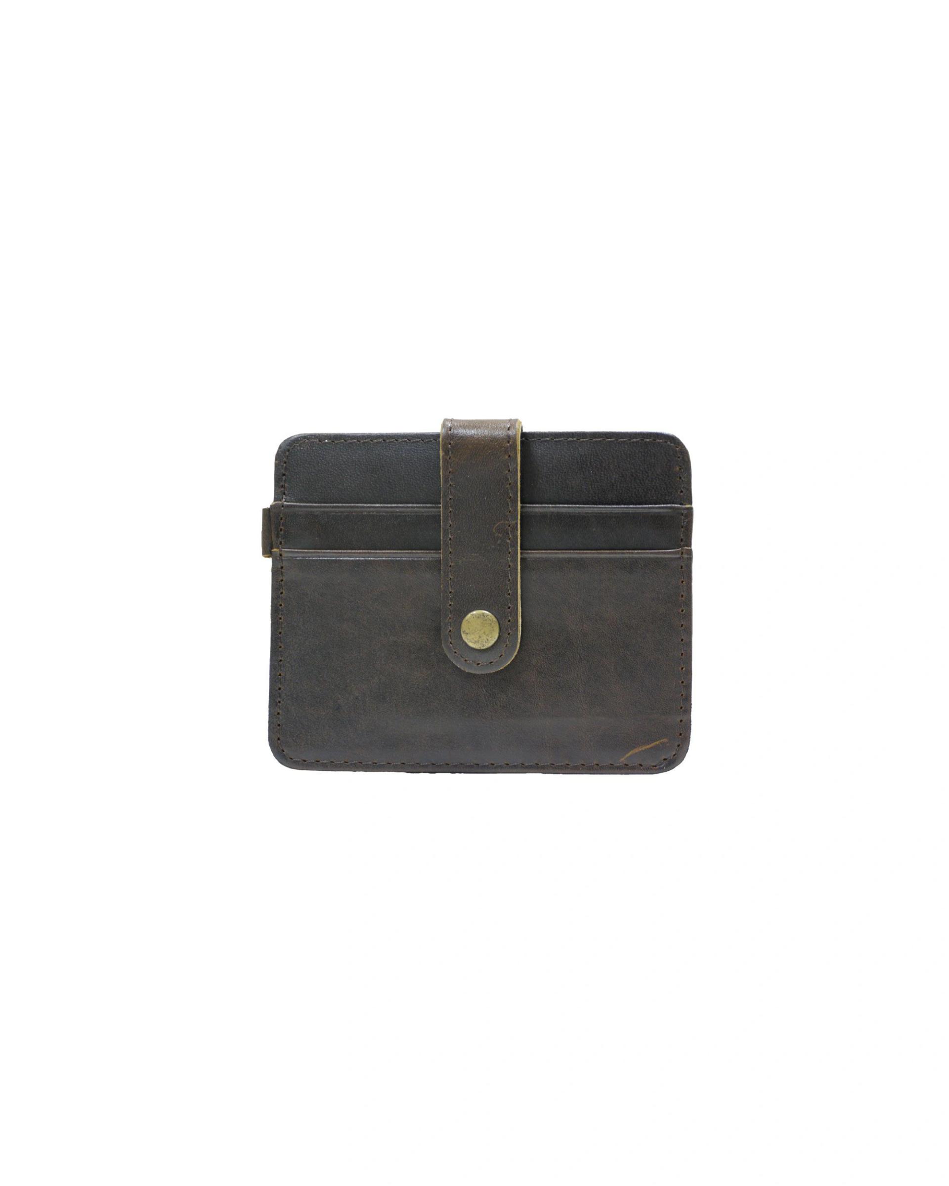 Bacibi - Leather card holder with button