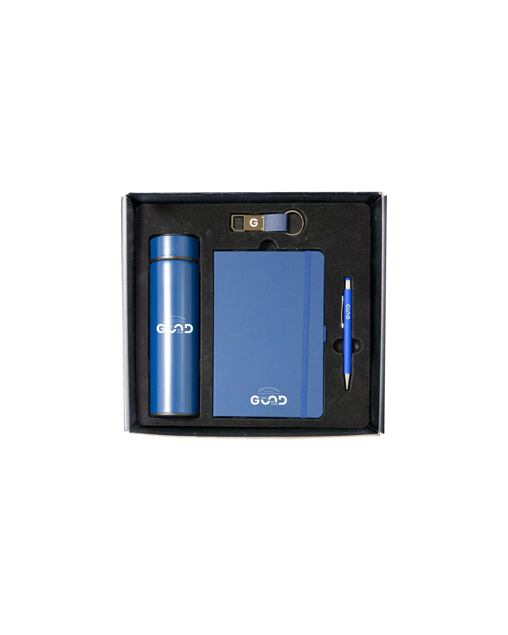 Calebe - 4-in-1 Premium Corporate Gift Set Blue Edition(Black Box)