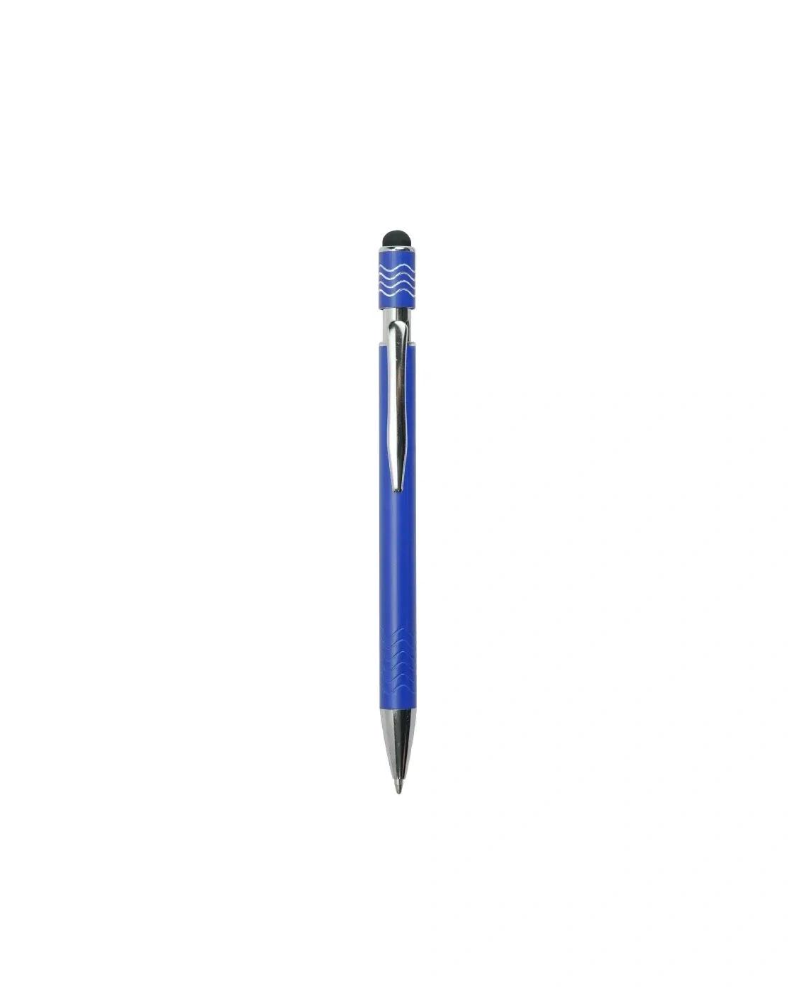 Dedego - Stylus Metal Pens with Wave Design Top Spinner (Blue Ink)