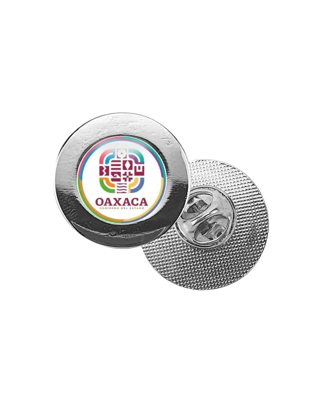 Liloca - Round Logo Metal Badges with Butterfly Clutch