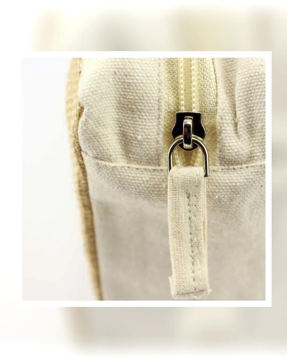 Gobeho - Natural Jute with Cotton Zipper Pouches