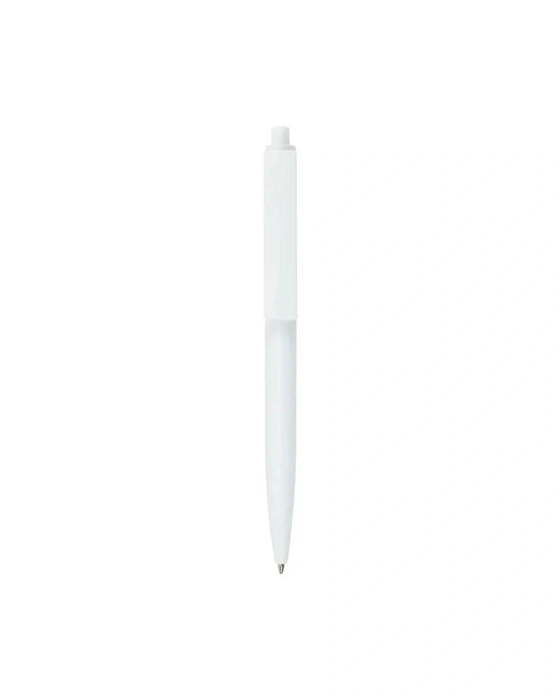 Hebici - Plastic Pens White Color, Push Button, Wide Clip for Logo