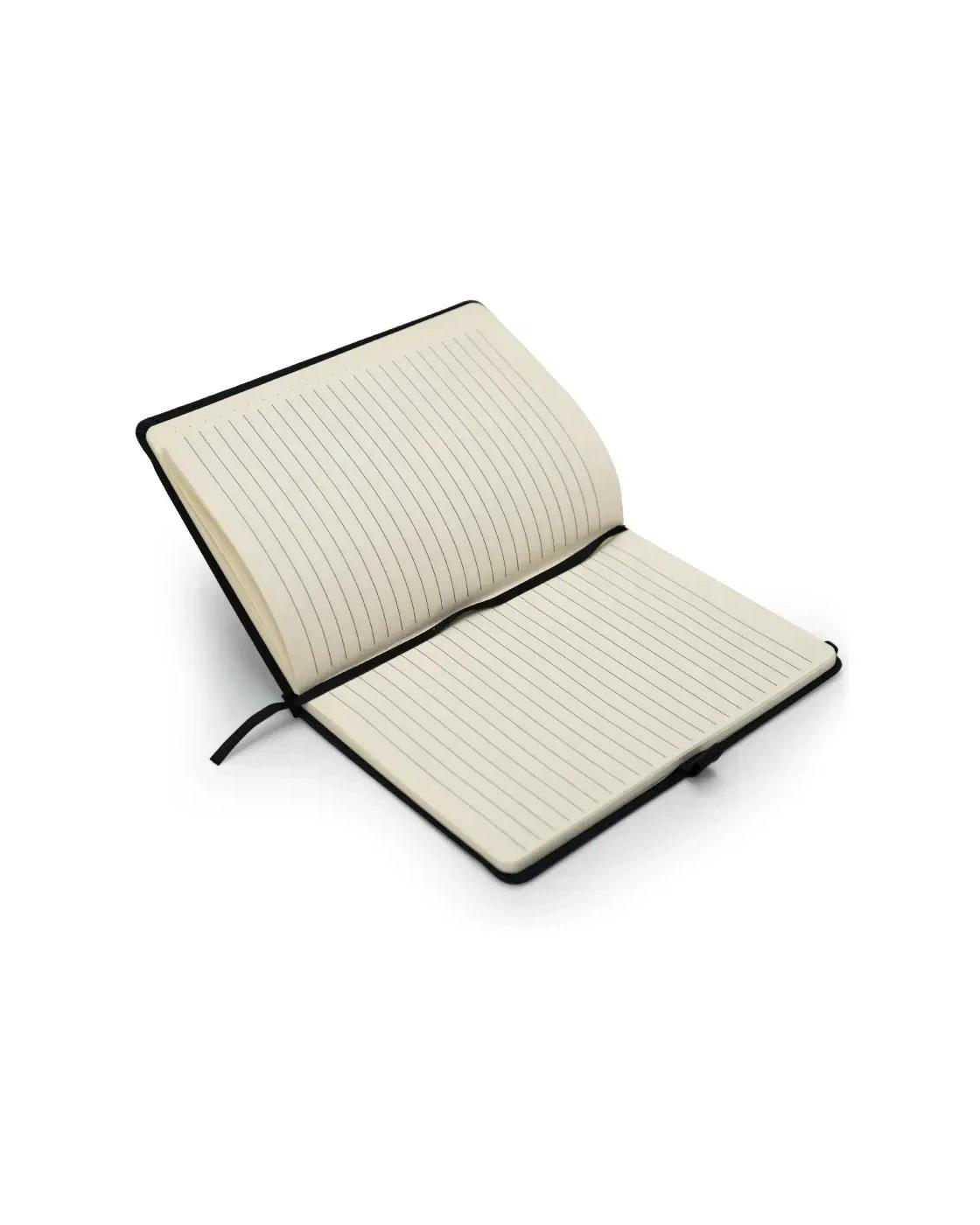 Fodala - rPET and Bamboo Notebook with Pen Gift Sets in Black Cardboard Slide Box