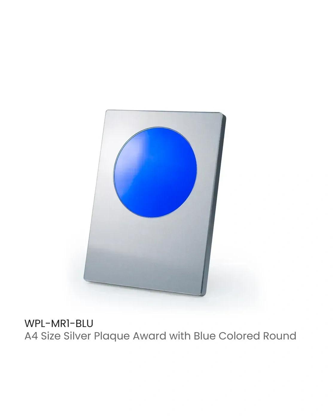 Godali - A4 Aluminum Award Plaques with Round Colored Plate and Stand