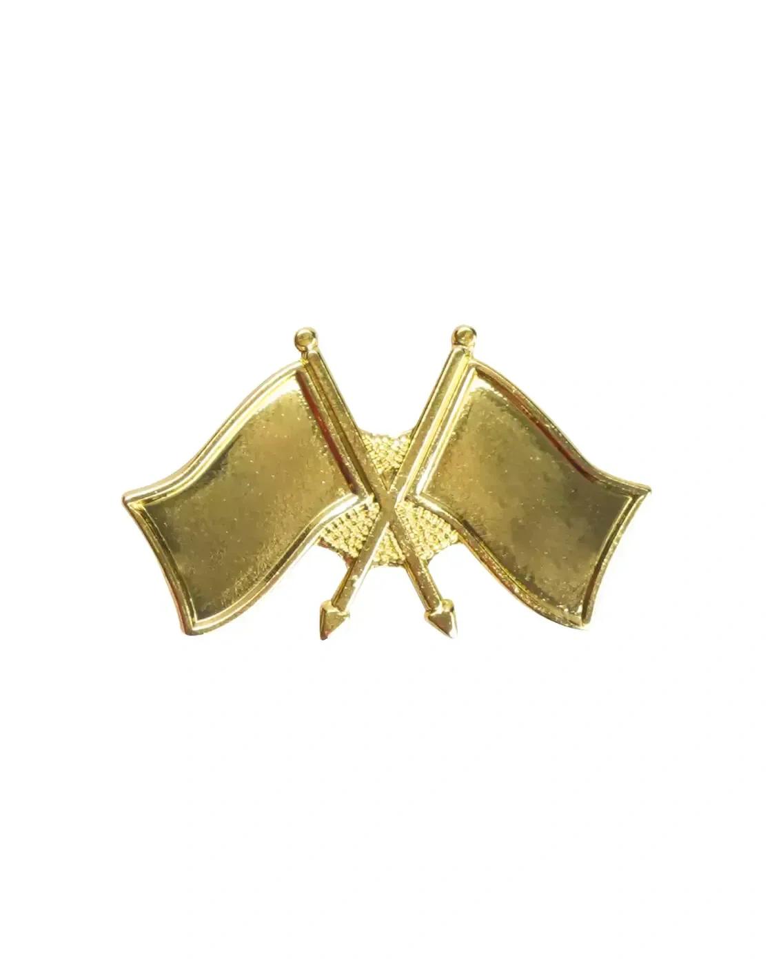 Gagada - Twin Flag Metal Badges Golden Imprint Your Country Flag