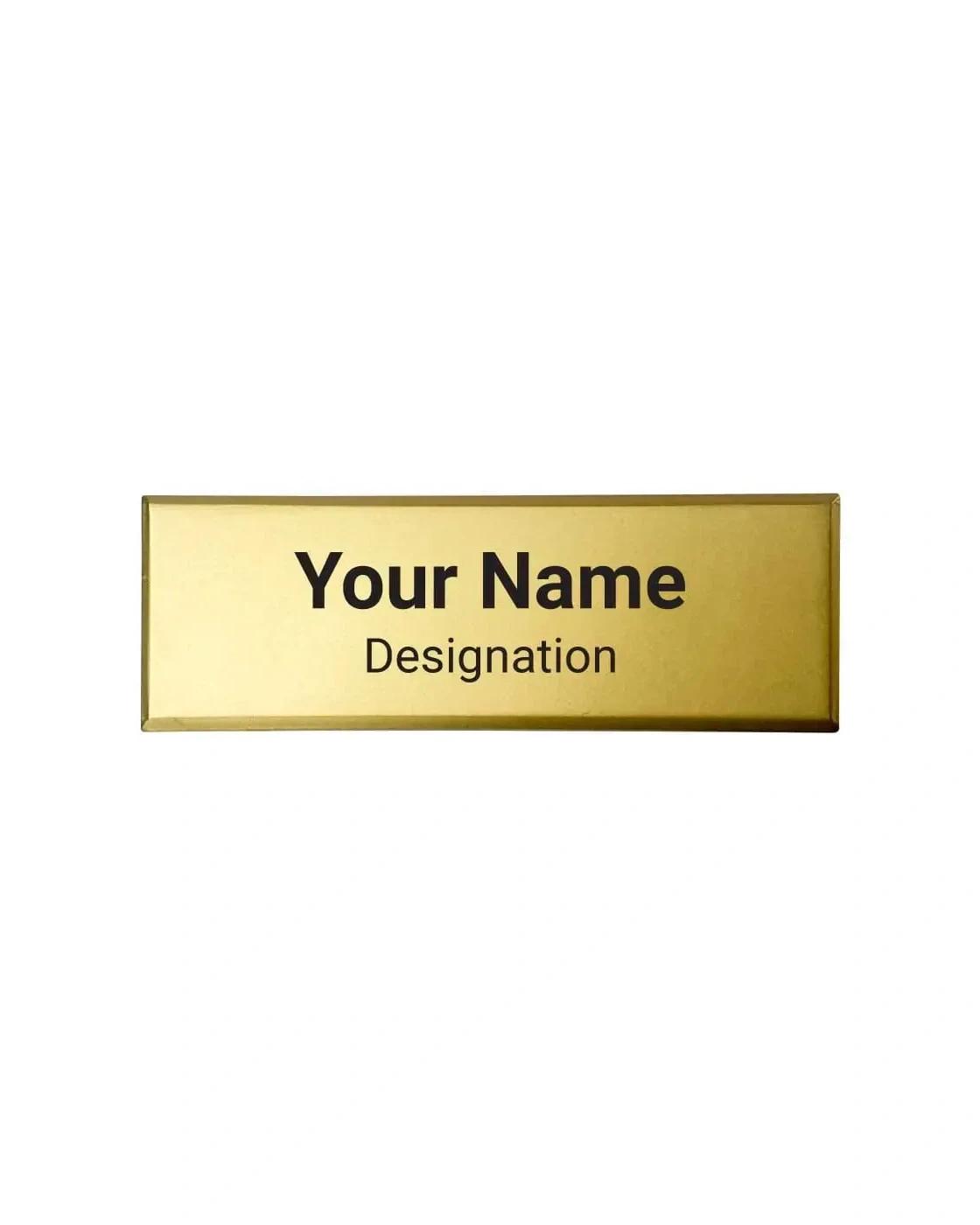 Lokilo - Gold Brass Name Badges with Safety Pin