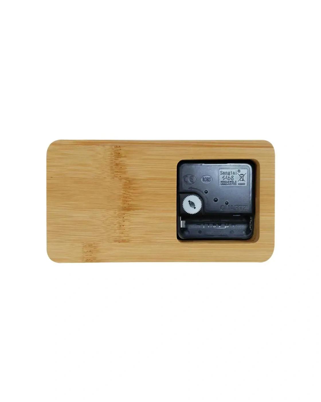 Behebe - Eco-Friendly Rectangular Bamboo Desk Clock
