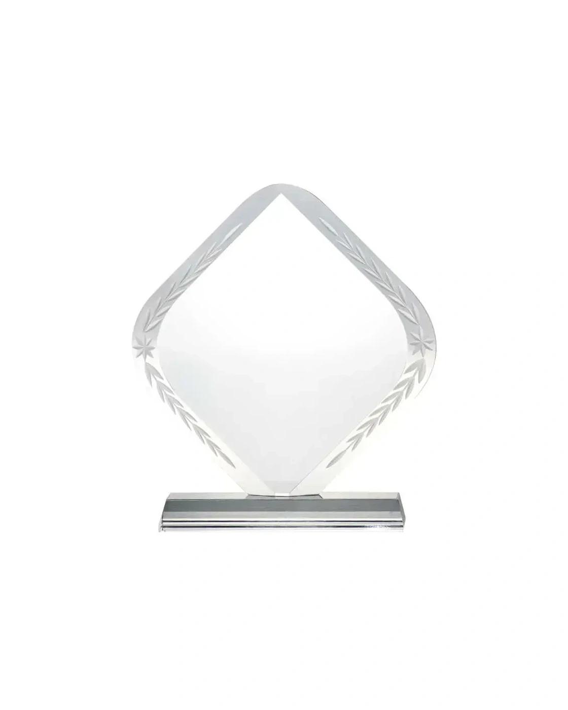 Likaha - Rhombus Shaped Crystal Awards with Engraved Design & Box
