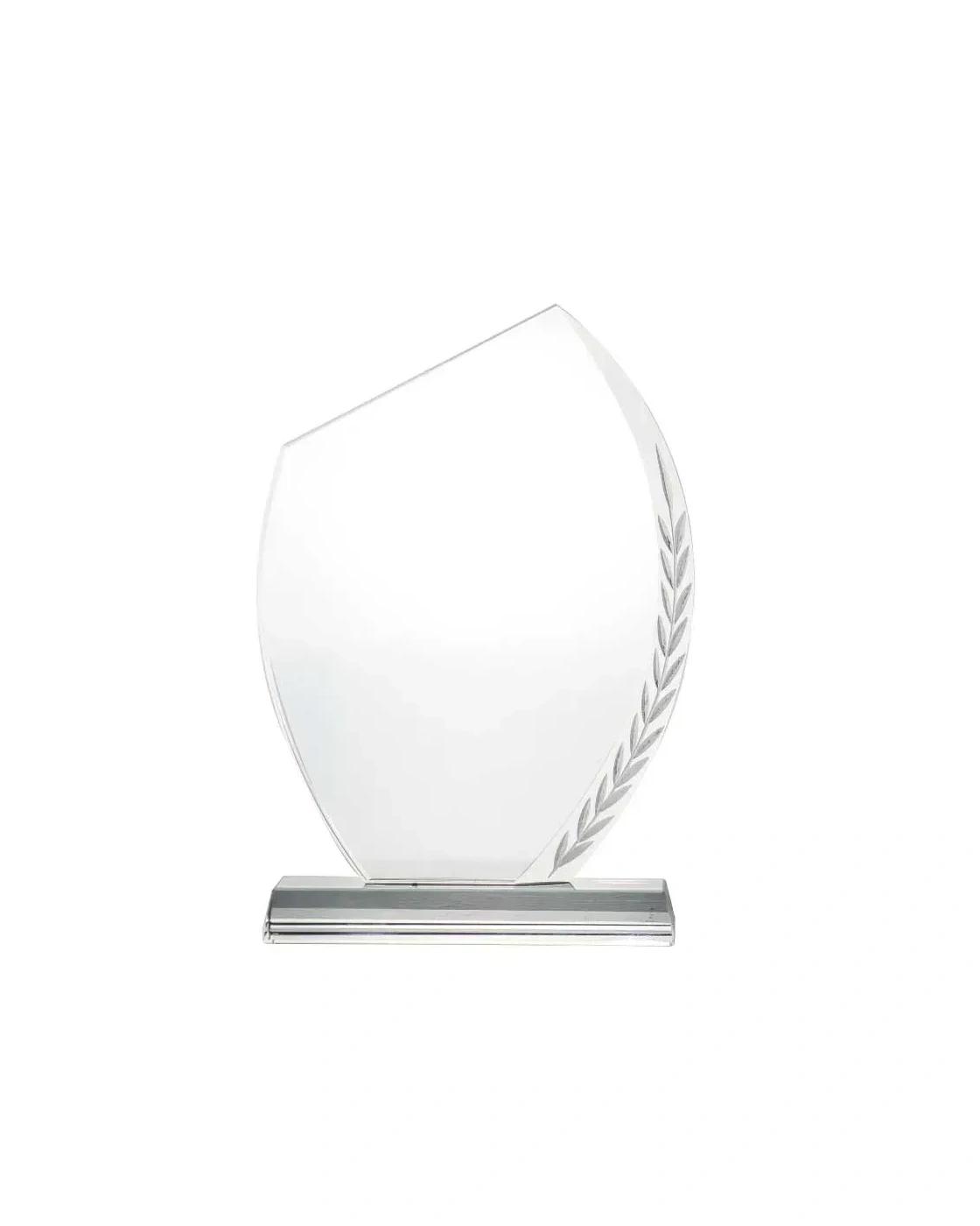 Dabeci - Crystal Awards with Engraved Leaf Design & Box