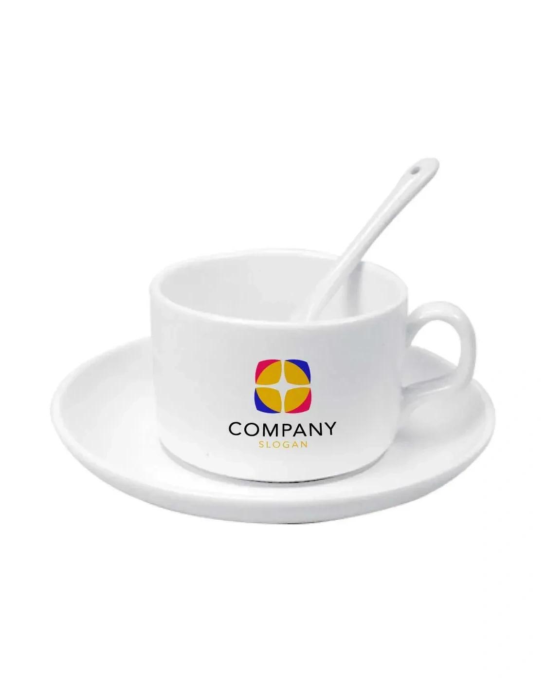 Lekeba - Ceramic Saucer Teacups with Spoon