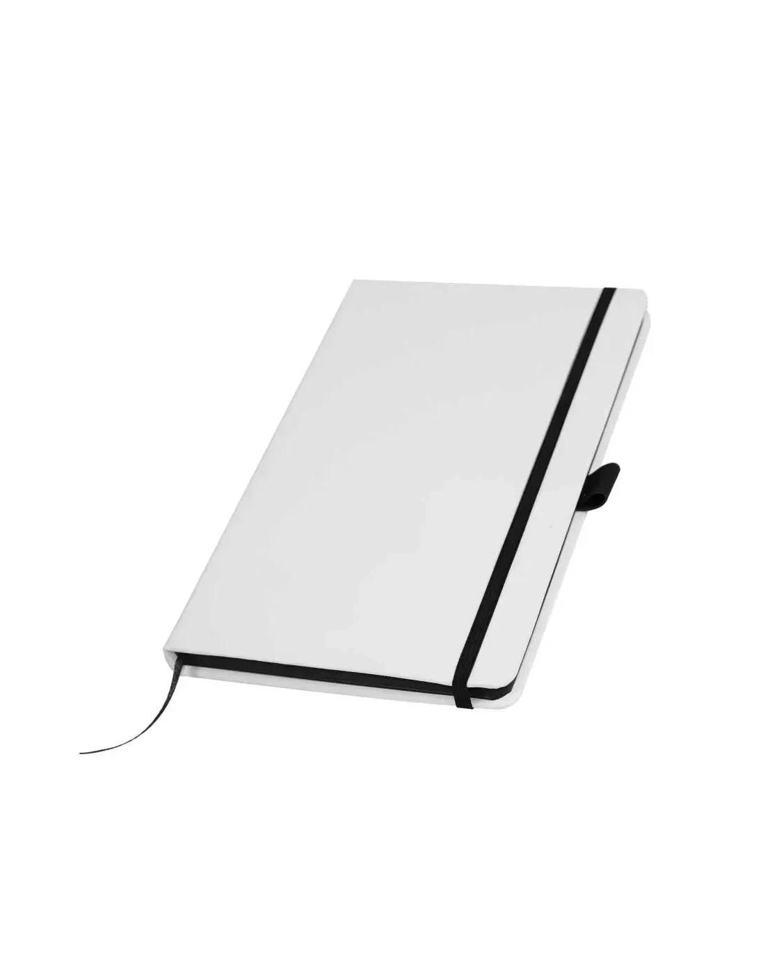 Celoki - White PU Leather Cover A5 Notebooks Band Bookmark Loop