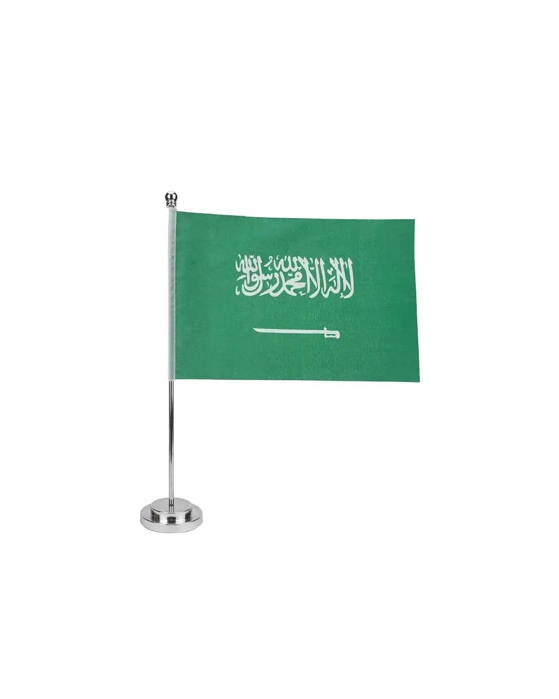 Lelodi - Flag with Metal Pole & Silver Plated Plastic Base