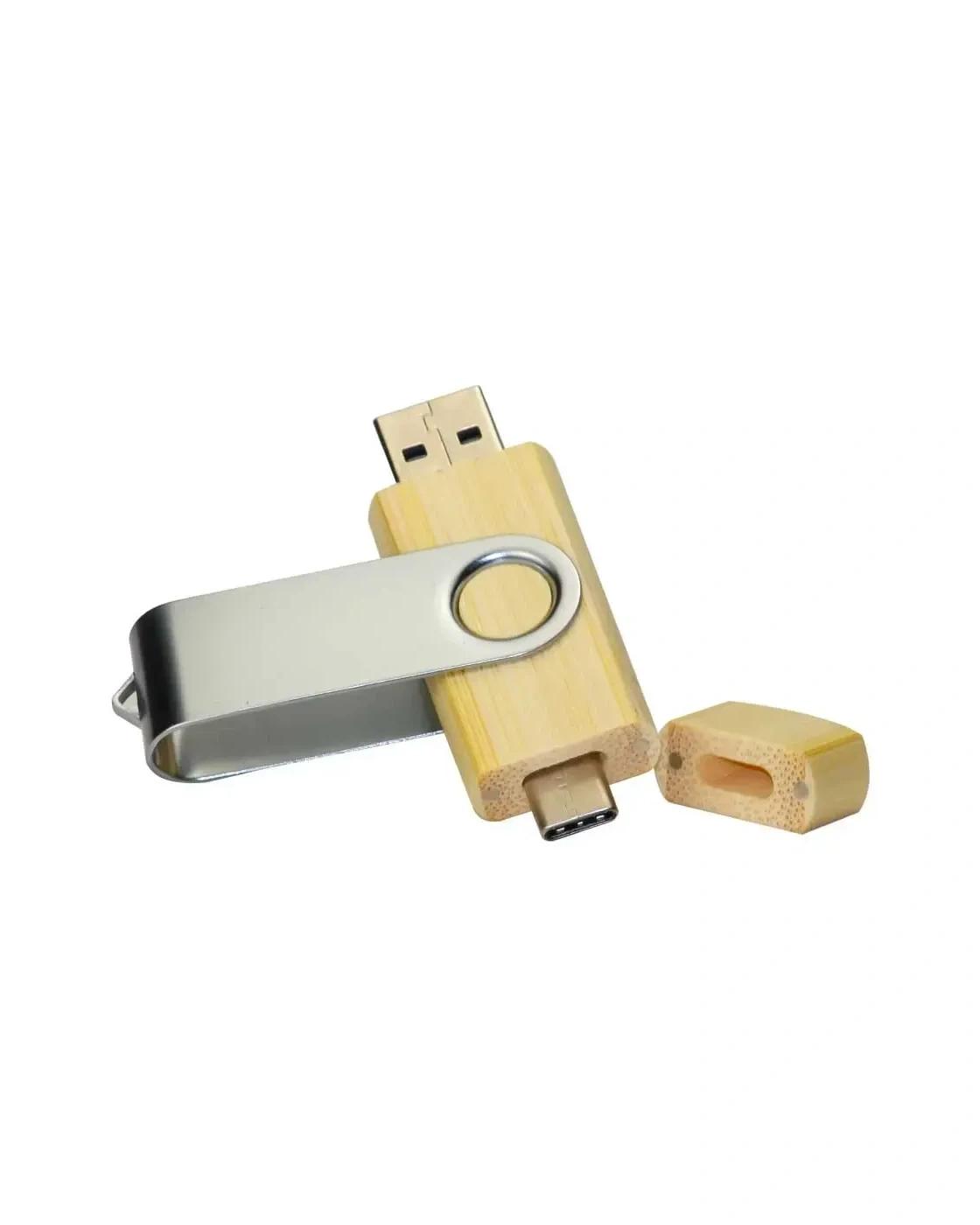 Labila - OTG Bamboo Swivel USB Flash Drives 32GB Type C
