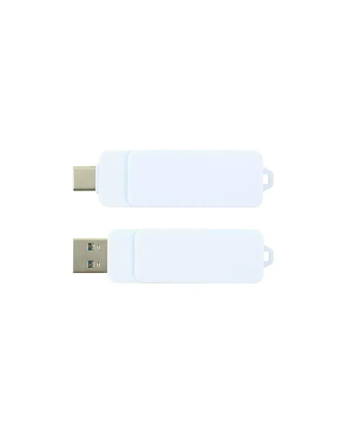 Geloli - OTG White Swivel USB Flash Drives 64GB V. 3.0 Type C