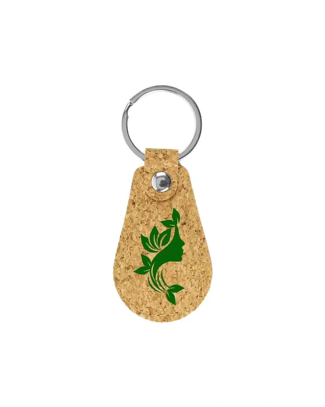 Bolale - Cork PU Keychains with 32mm Metal Flat Key Ring