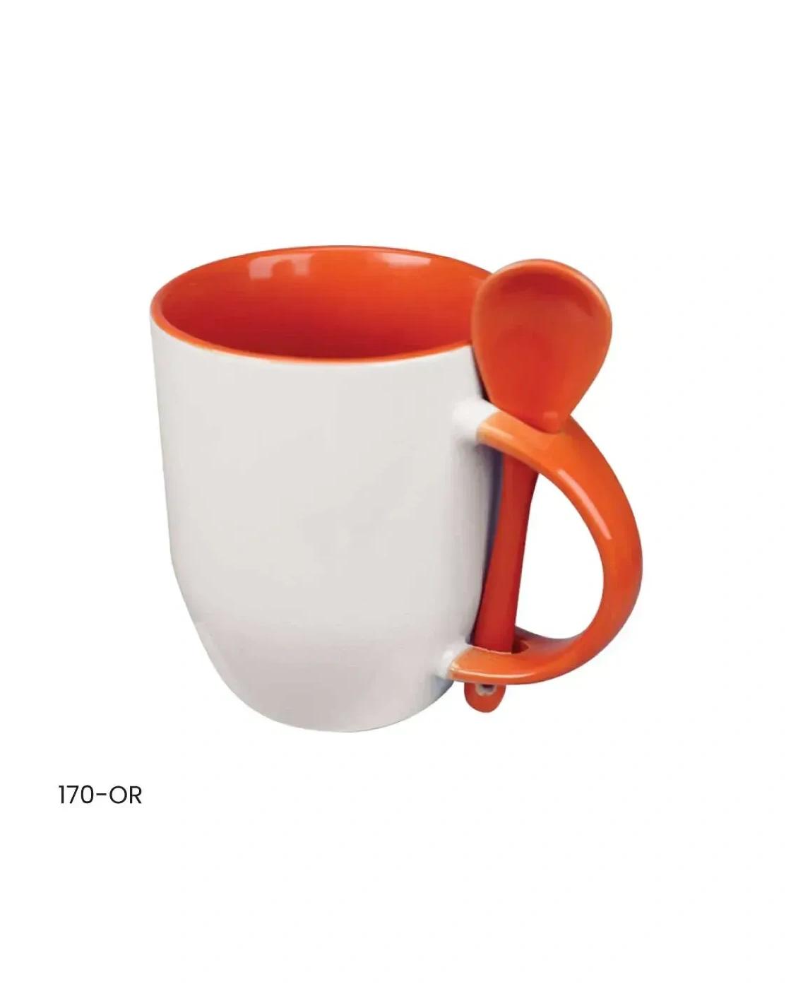Kaloda - Two-Tone Ceramic Mugs with Spoon 11 oz