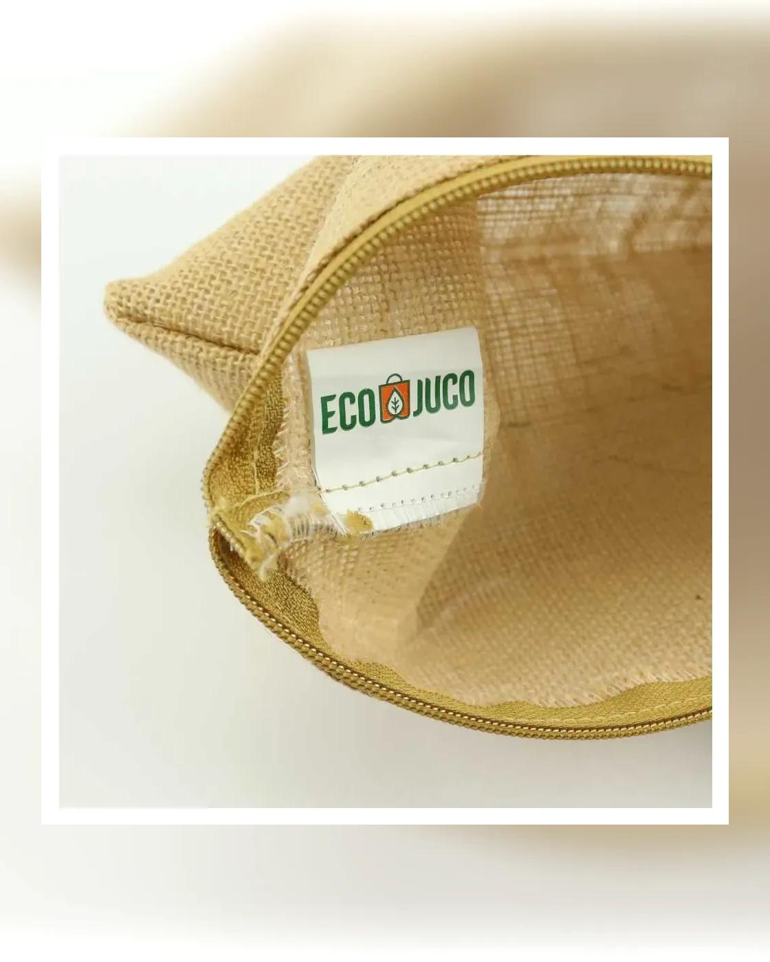 Bigobo - Jute Zipper Pouch with Breast Cancer Awareness Logo