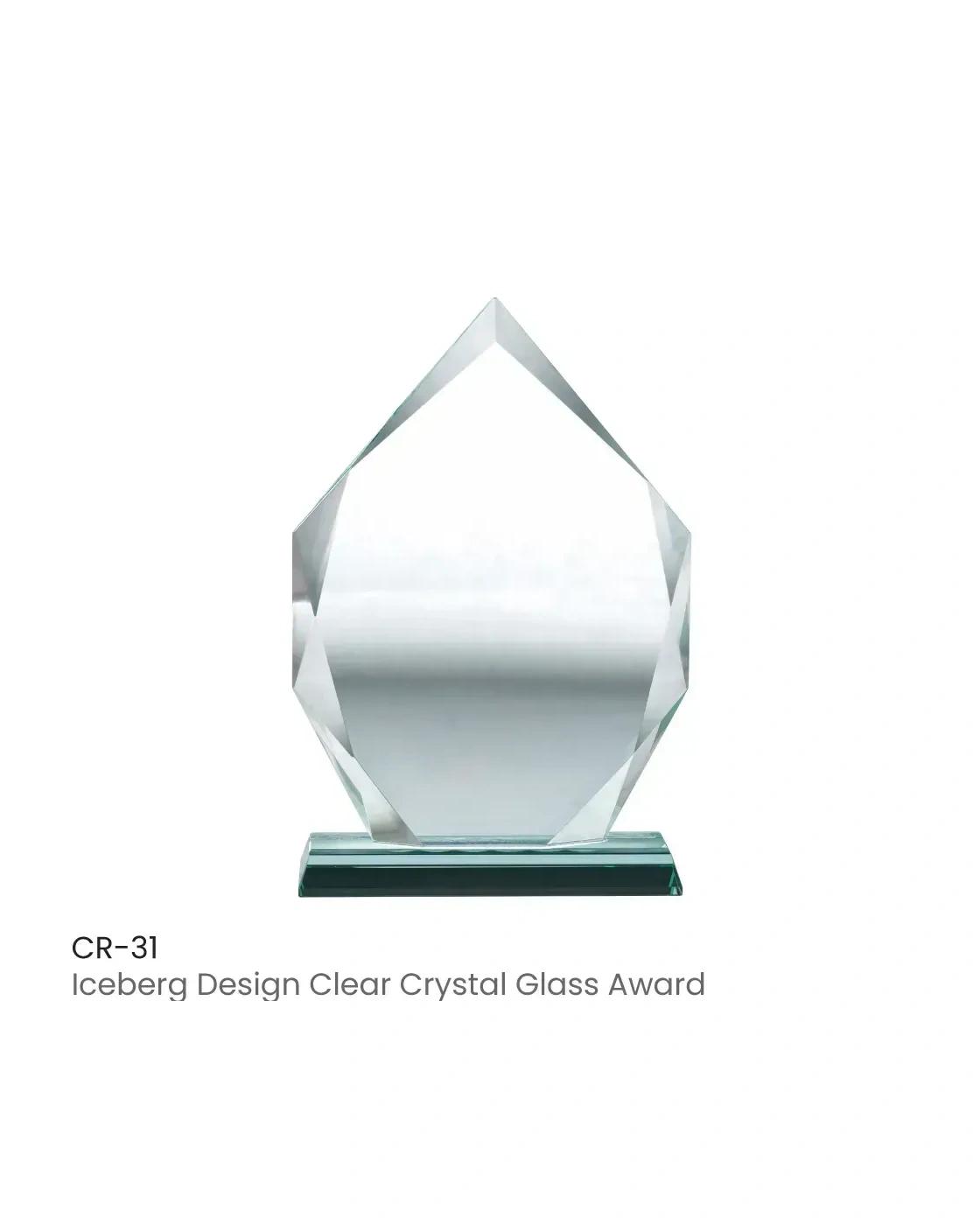 Kehiho - Iceberg Design Crystal Awards with Glass Base in Premium Box