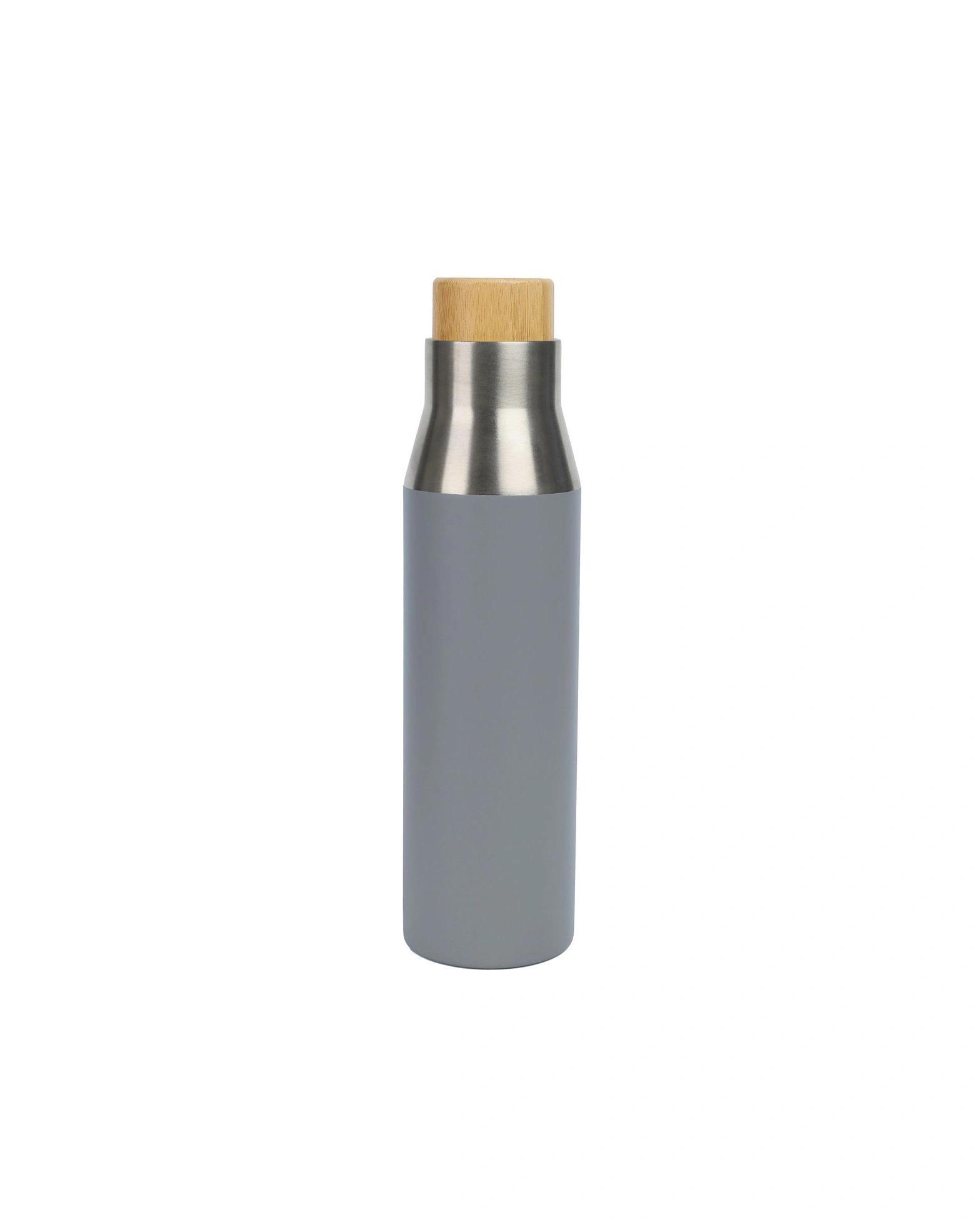 Hodoka - Grey Vacuum Bottle with Bamboo Lid