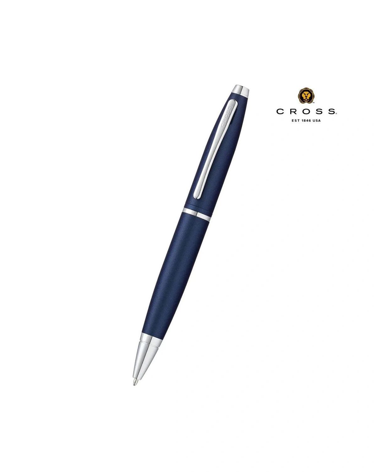 Dabefi - Cross CalaisTM Matte Metallic Blue with Polished Chrome Appointments Ballpoint Pen (Blue Ink)
