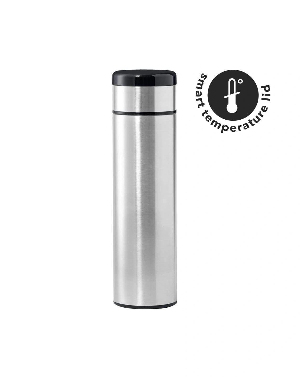 Hihifi - KOVEL - Double Walled Insulated Flask with Temperature Lid - Silver